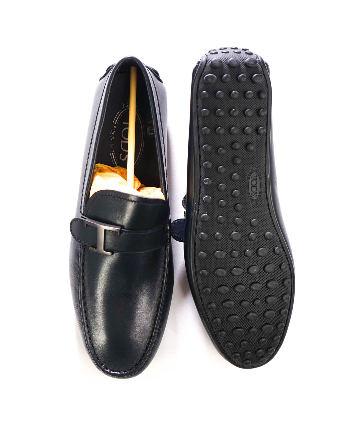 $750 TOD'S - Navy Blue Leather City Driving Loafers - US 8 (7UK)