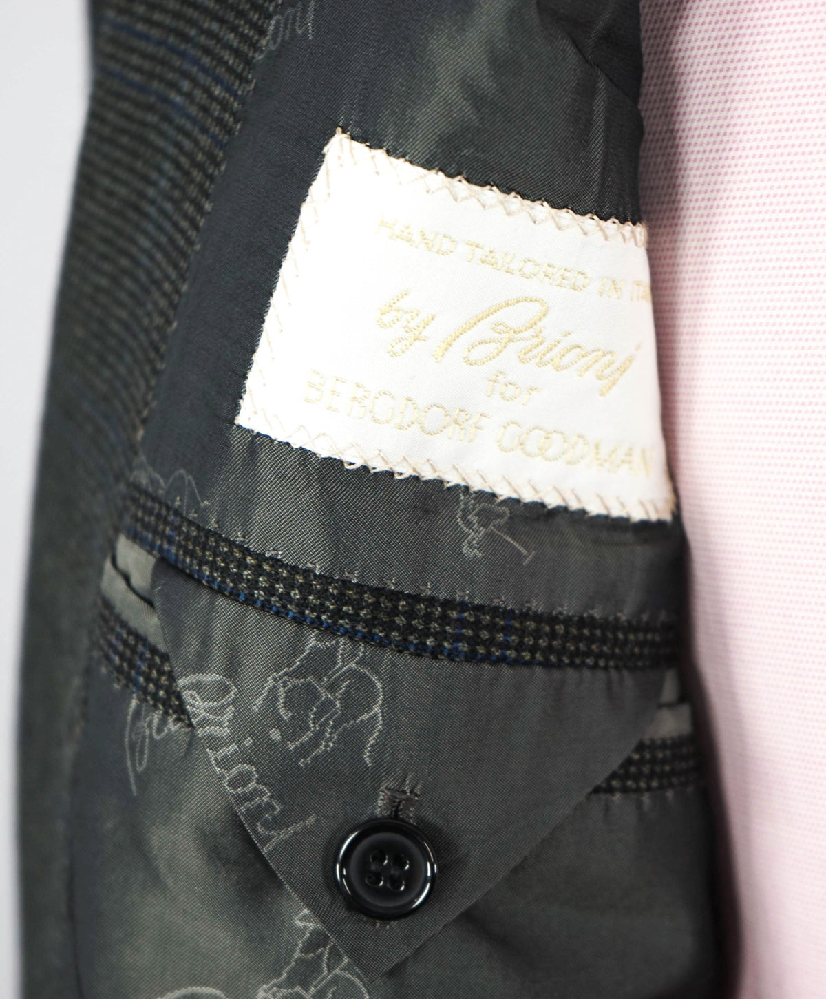 $6,900 BRIONI - Green Flannel Wool Unfinished Sleeve Blazer - 42R