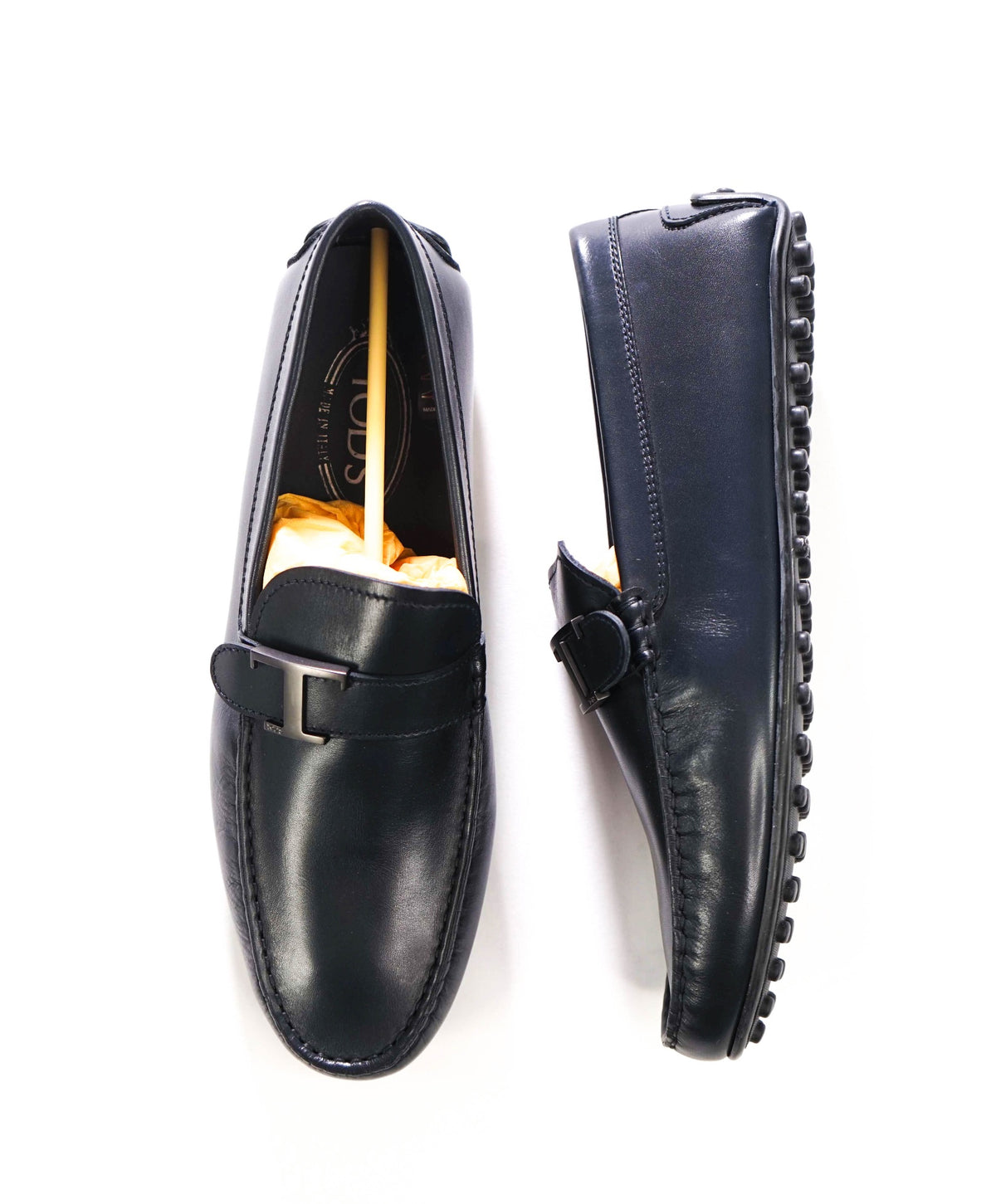 $750 TOD'S - Navy Blue Leather City Driving Loafers - US 8 (7UK)