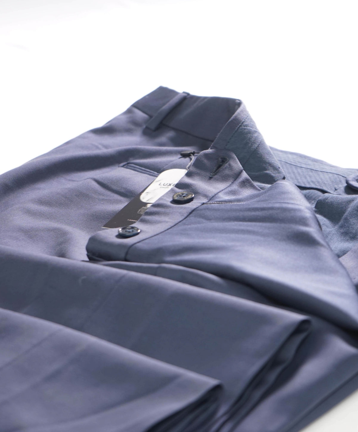 $950 ZEGNA - Solid Navy Blue TROFEO Wool Pants - 38W