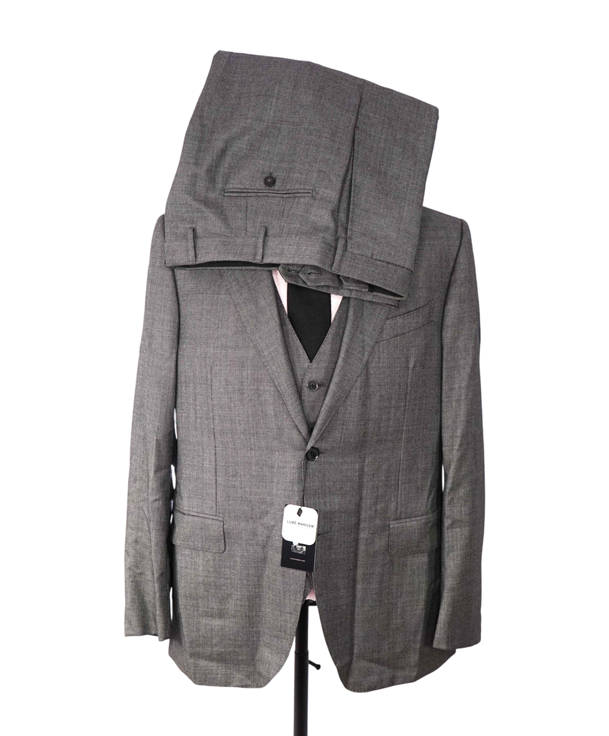 $2,965 CARUSO - Gray Superfine 120's Wool 3-Piece Suit - 44R