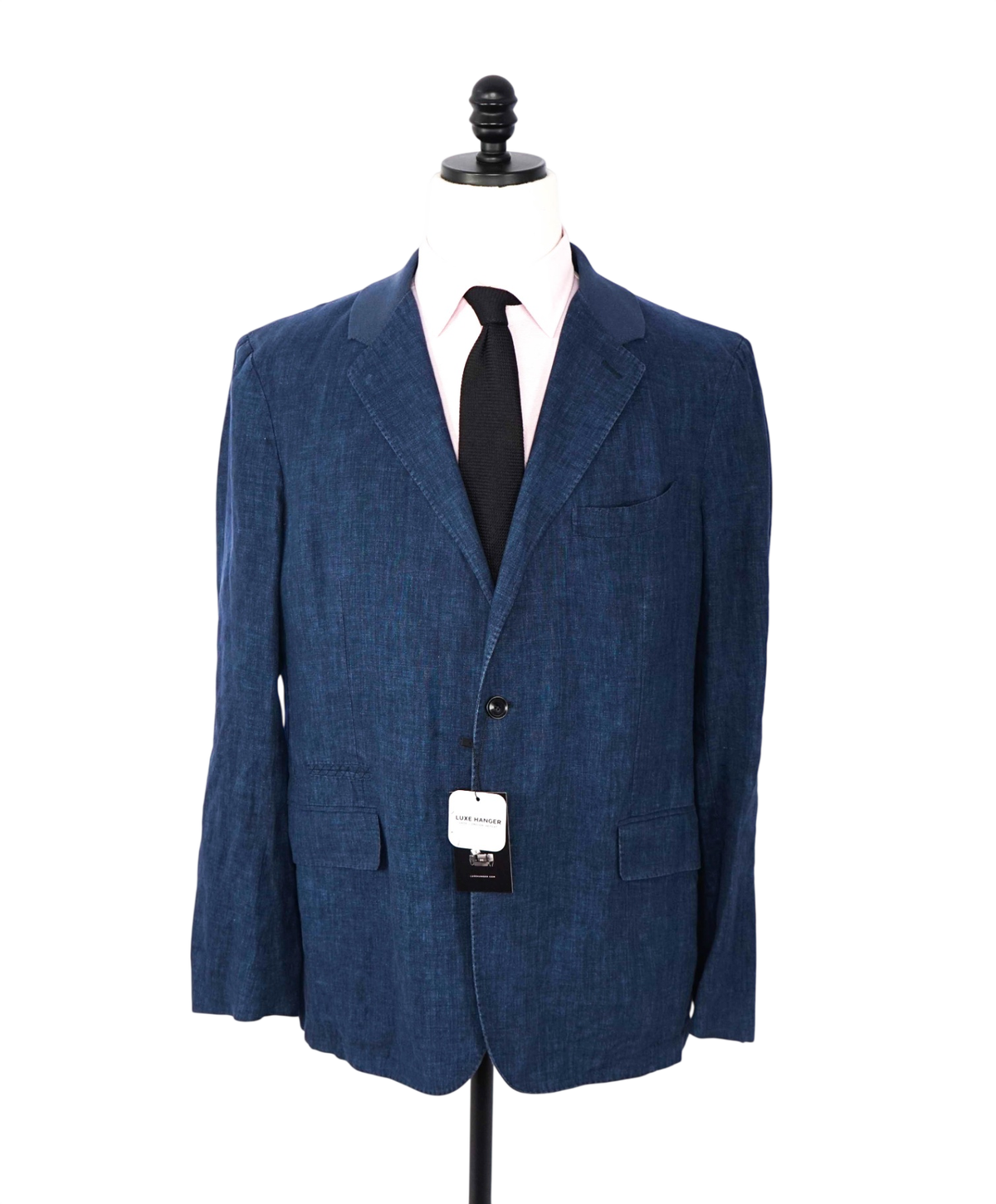 $3,750 ZEGNA - Blue Washed Distressed Pure Linen Blazer - 46R
