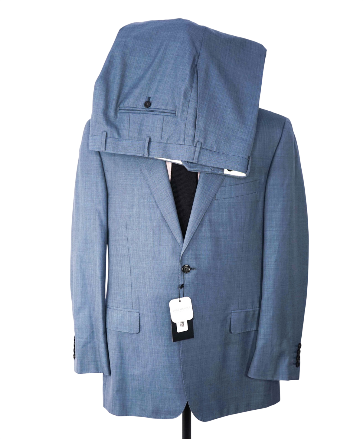 $3,000 CANALI - "EXCLUSIVE" Blue/Gray Stripe Wool/Silk Suit - 44R