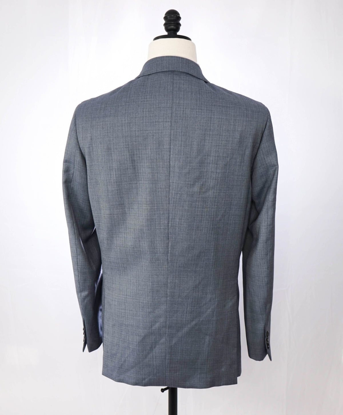 $3,295 ISAIA - Steel Blue Check Wool Blazer - 44R