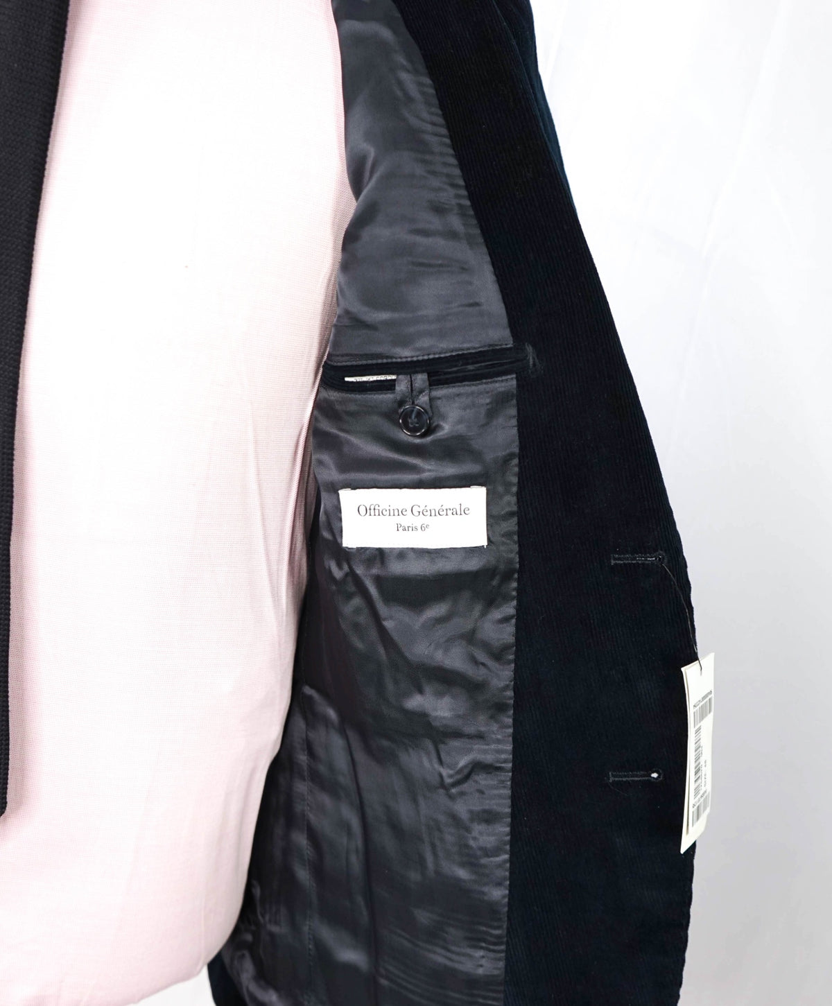 $795 OFFICINE GENERALE - Navy Blue Corduroy Blazer - 38