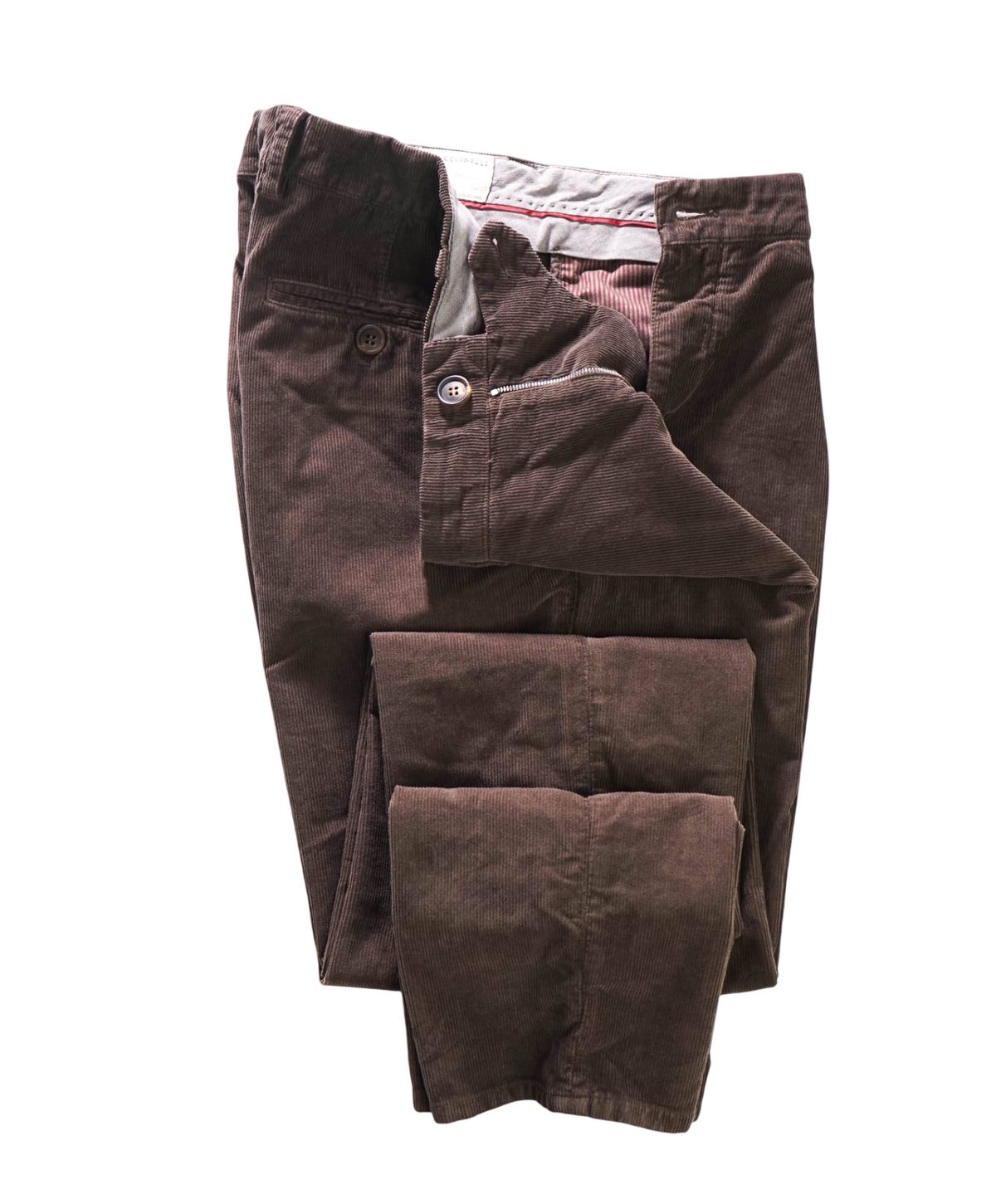 $1,650 BRUNELLO CUCINELLI - Brown Corduroy Pants - 36W