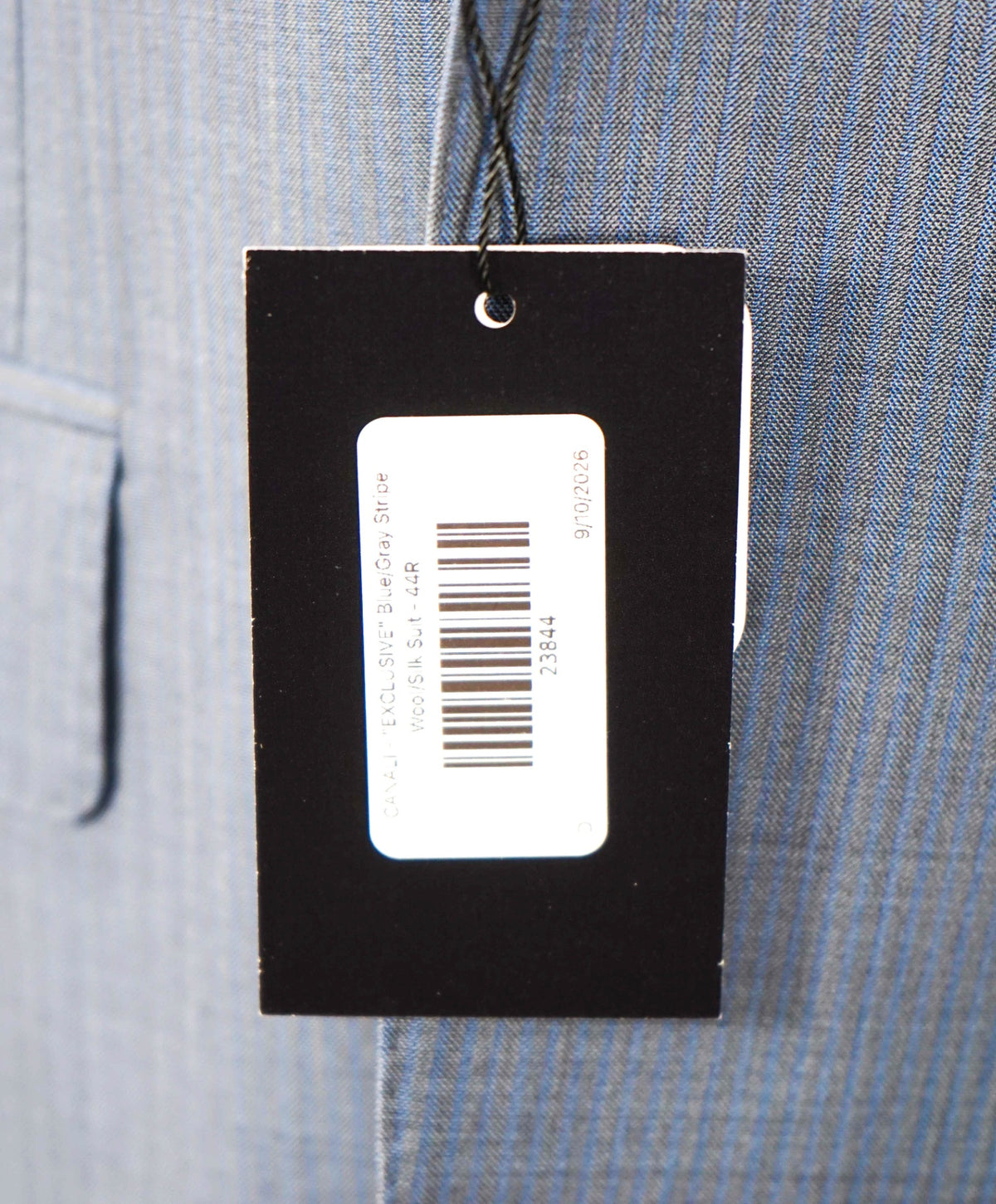 $3,000 CANALI - "EXCLUSIVE" Blue/Gray Stripe Wool/Silk Suit - 44R