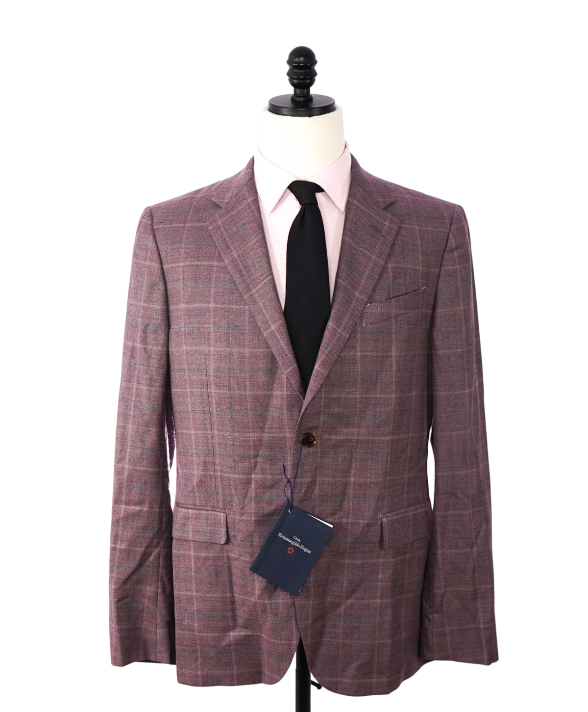 $995 ZEGNA for BARNEYS NEWYORK - Plaid Wool/Silk Blazer - 42R