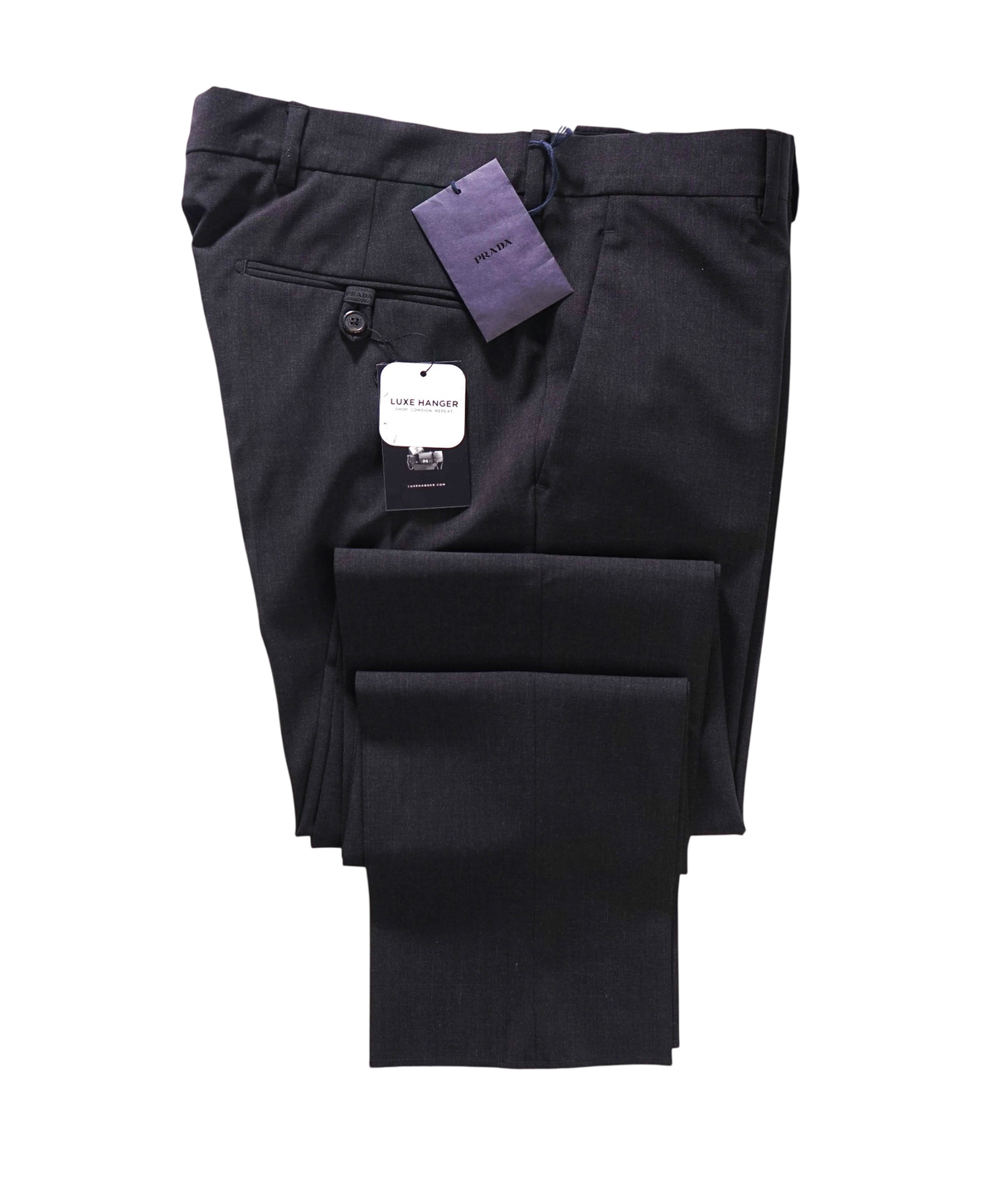 $1,420 PRADA - Dark Gray Wool Pants - 36W