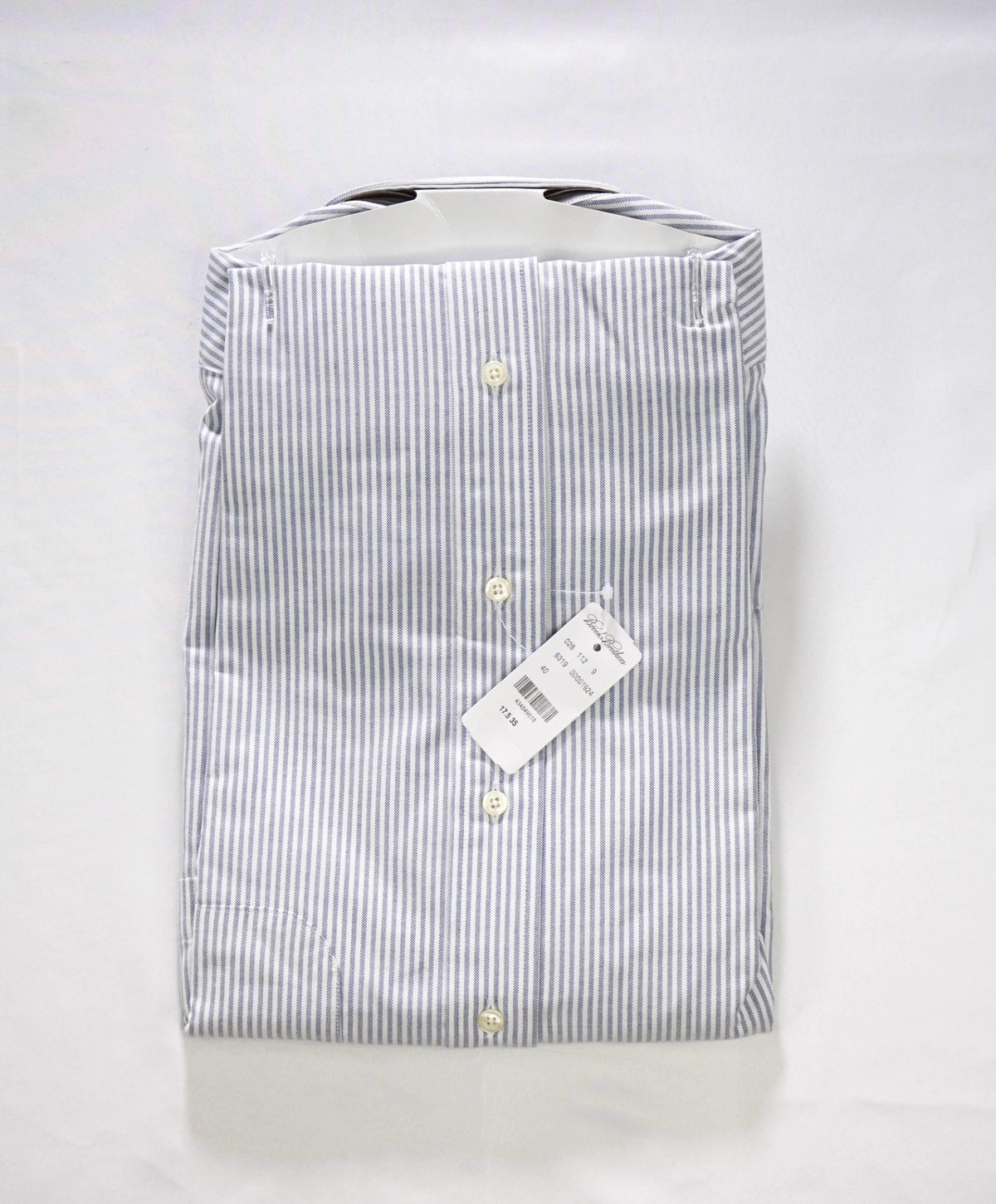 $198 BROOKS BROTHERS - Blue Stripe NON-IRON MAKERS & MERCHANTS Shirt - 17.5 - 35