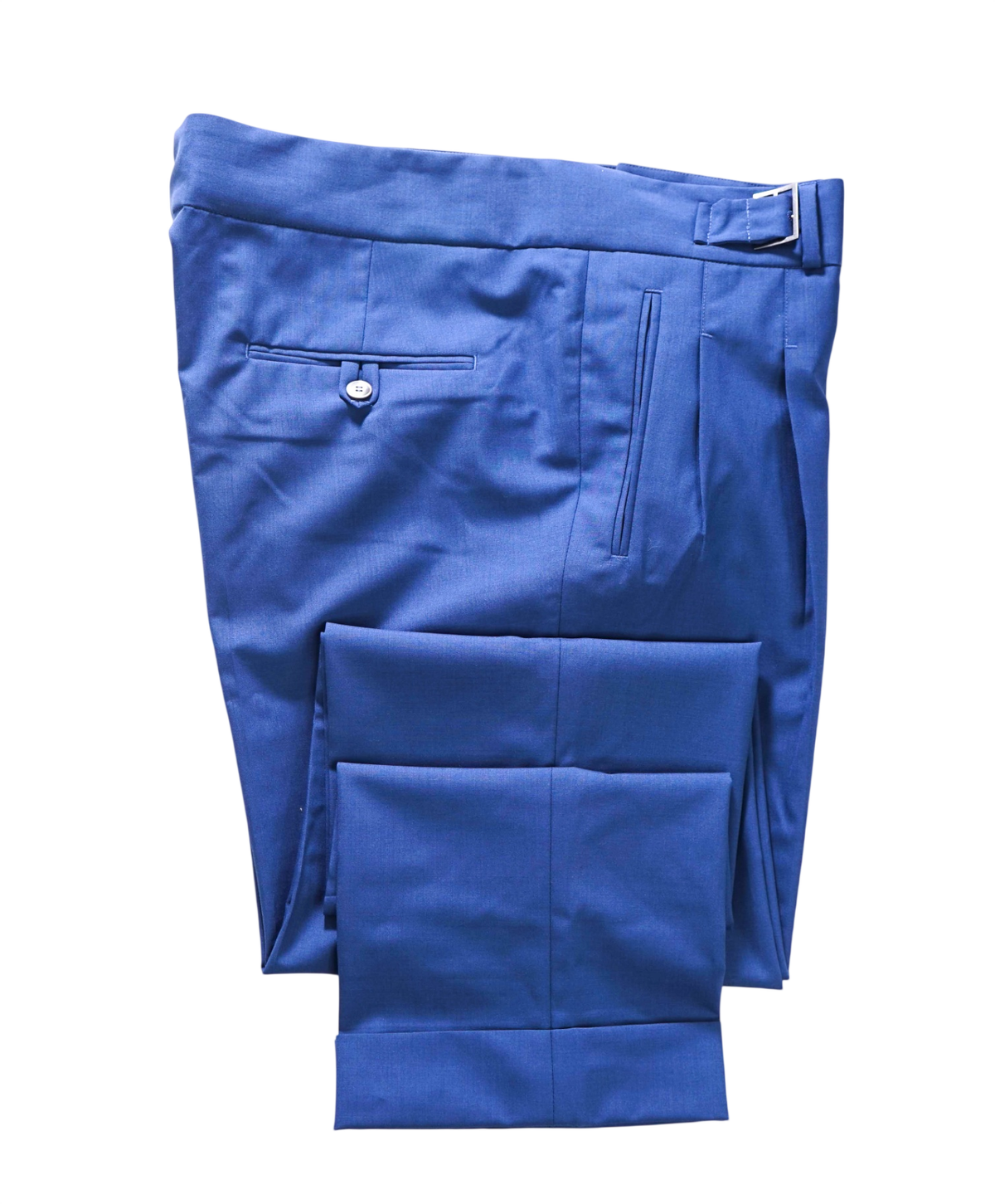 $495 BACK LAWRENCE - Blue Wool NEOPOLITAN BELTED Pants - 40W