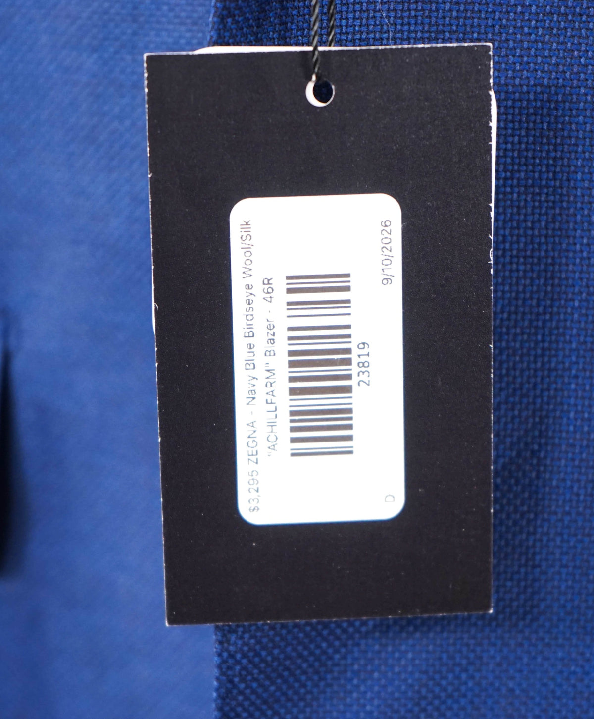 $3,295 ZEGNA - Blue Birdseye Wool/Silk "ACHILLFARM" Blazer - 46R