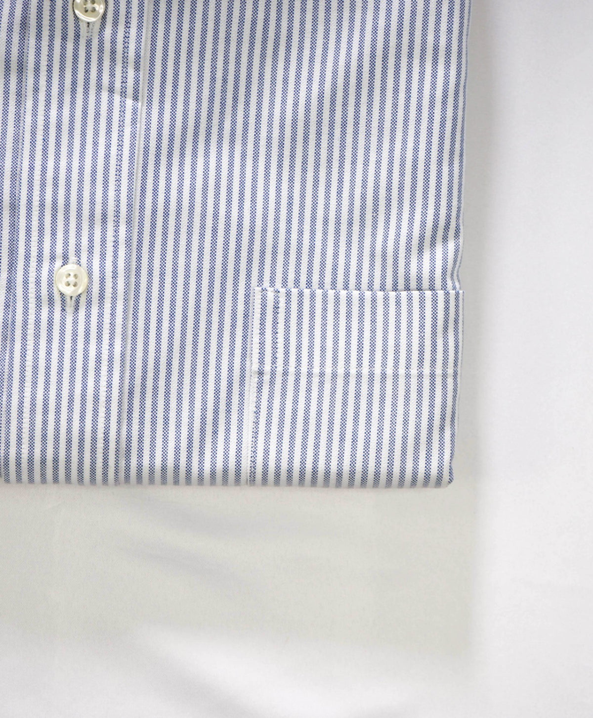 $198 BROOKS BROTHERS - Blue Stripe NON-IRON MAKERS & MERCHANTS Shirt - 17.5 - 35