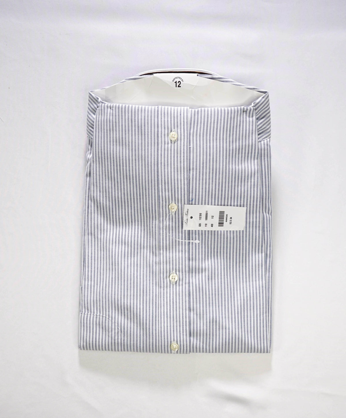 $198 BROOKS BROTHERS - Blue Stripe NON-IRON MAKERS & MERCHANTS Shirt - 15.5 - 34