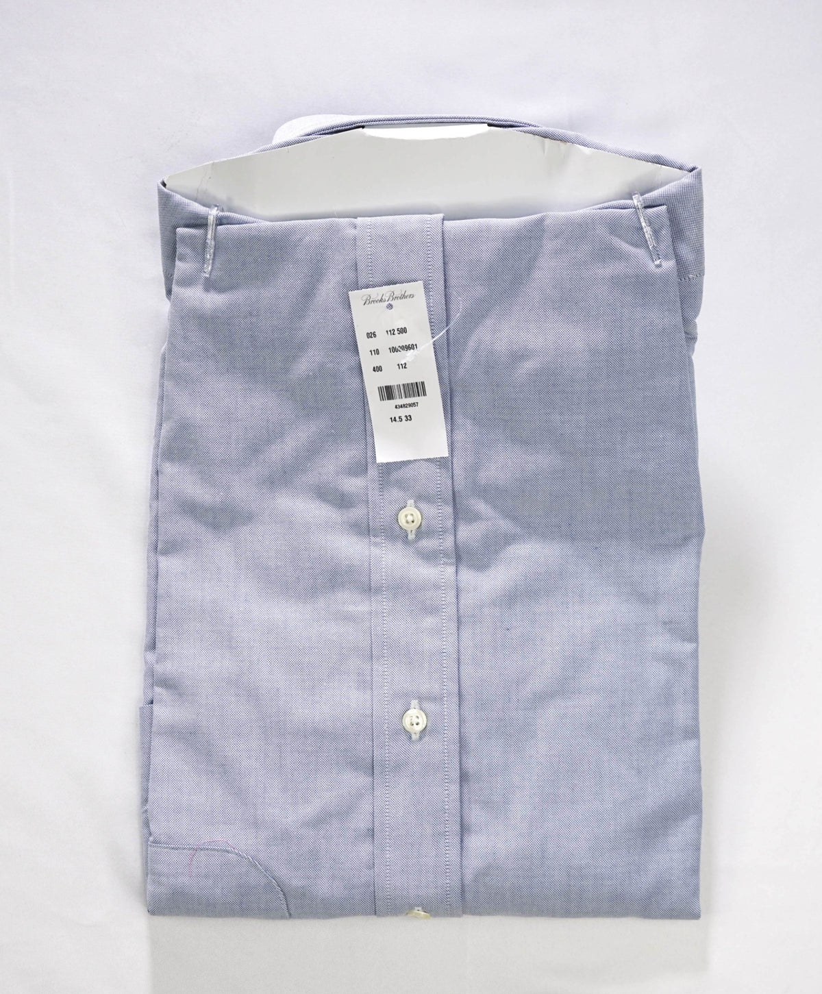 $198 BROOKS BROTHERS - Blue NON-IRON MAKERS & MERCHANTS Shirt - 14.5 - 33