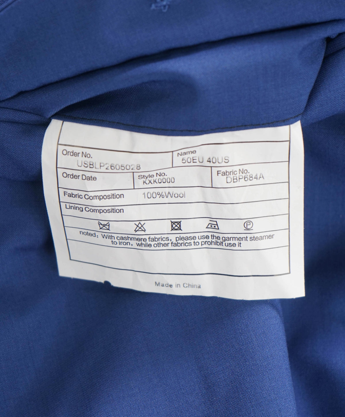 $495 BACK LAWRENCE - Blue Wool Pants - 34W