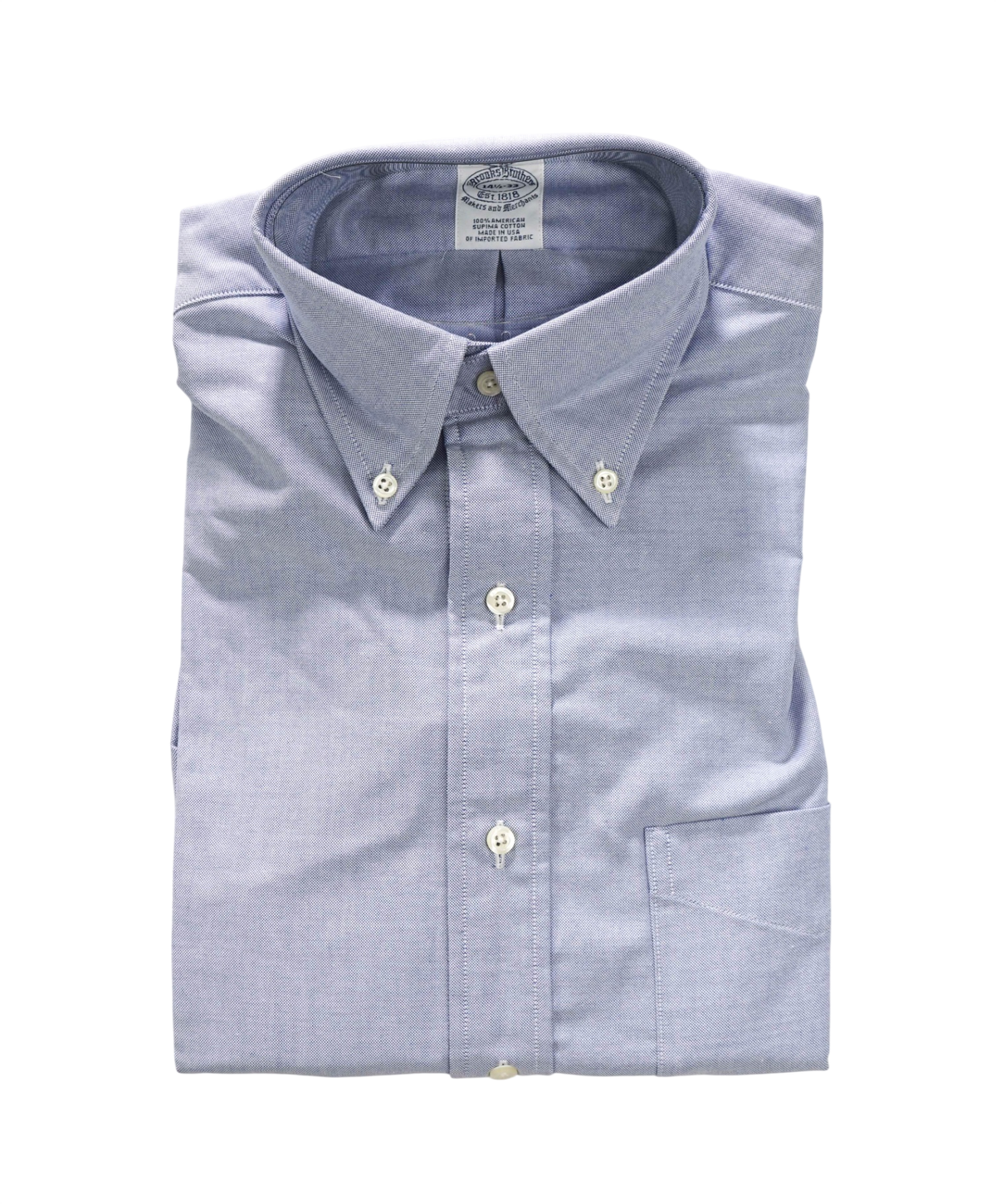 $198 BROOKS BROTHERS - Blue NON-IRON MAKERS & MERCHANTS Shirt - 14.5 - 33