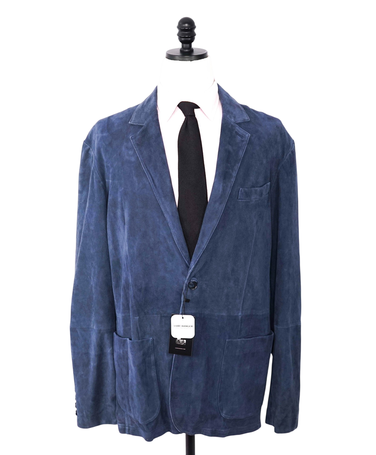 $1,495 SAKS FIFTH AVENUE - Navy Blue GOAT SUEDE Blazer - 46R