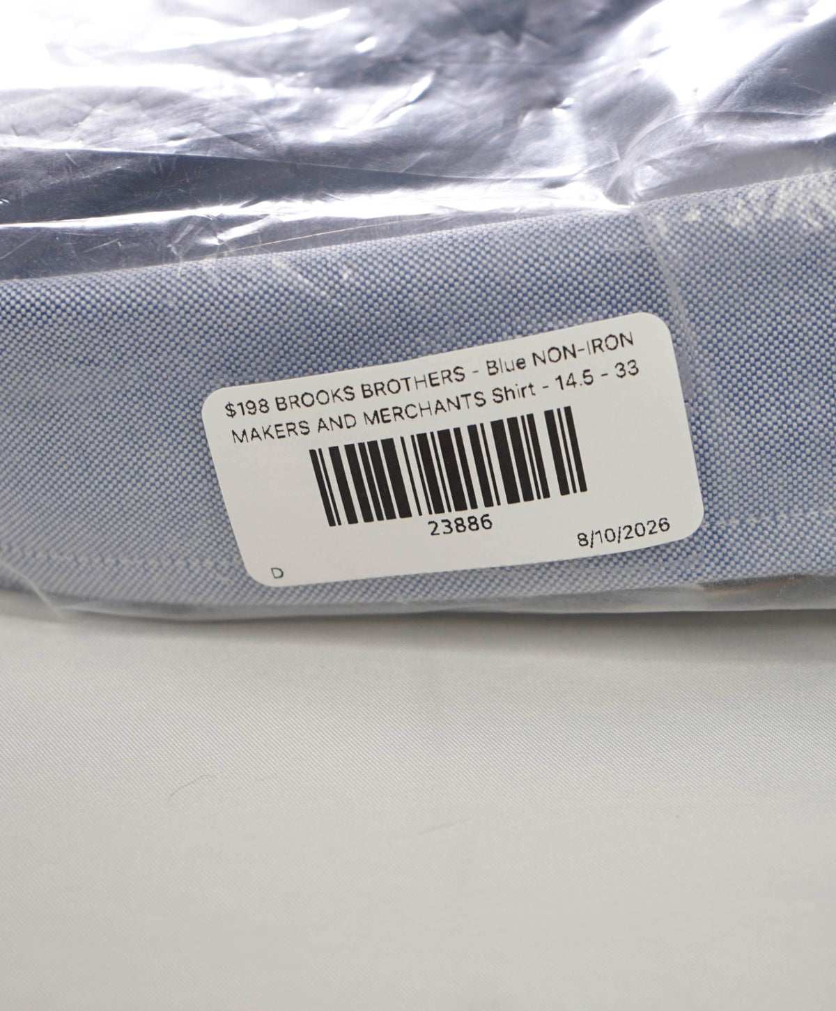 $198 BROOKS BROTHERS - Blue NON-IRON MAKERS & MERCHANTS Shirt - 14.5 - 33