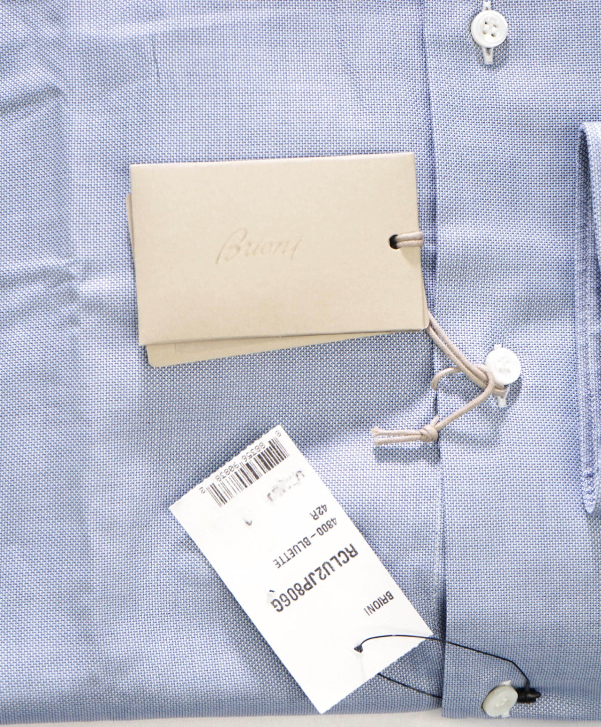 $795 BRIONI - Blue/Gray Stripe Shirt - 16.5 - 42