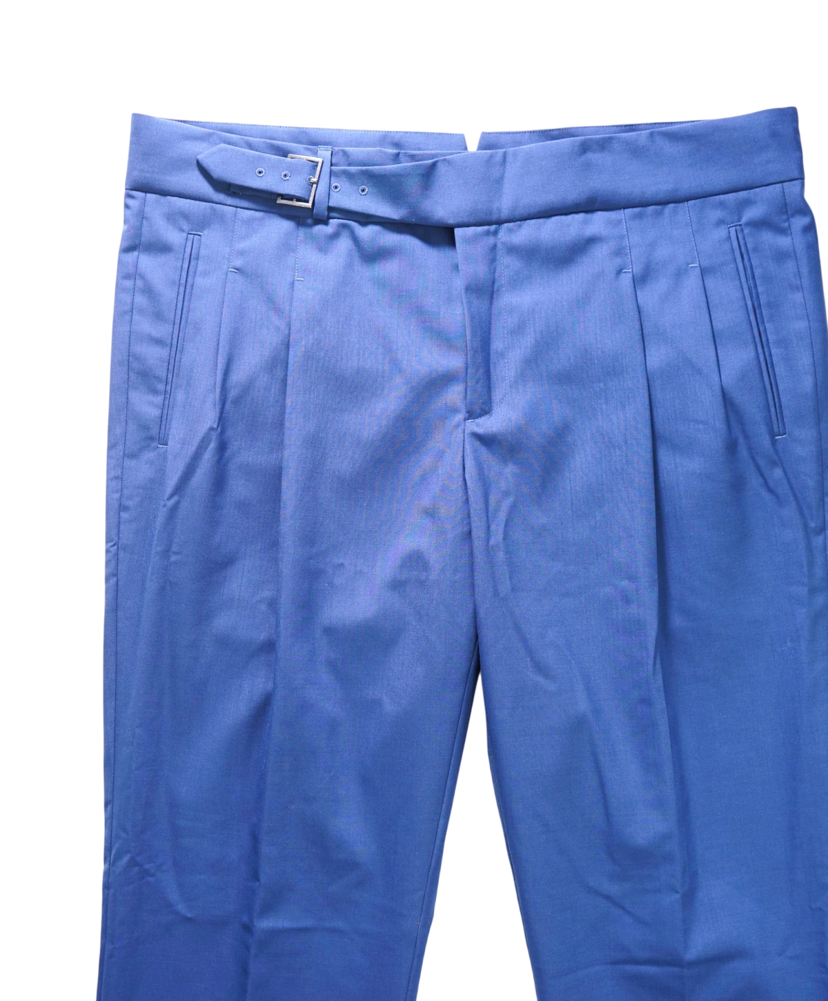 $495 BACK LAWRENCE - Blue Wool NEOPOLITAN BELTED Pants - 40W