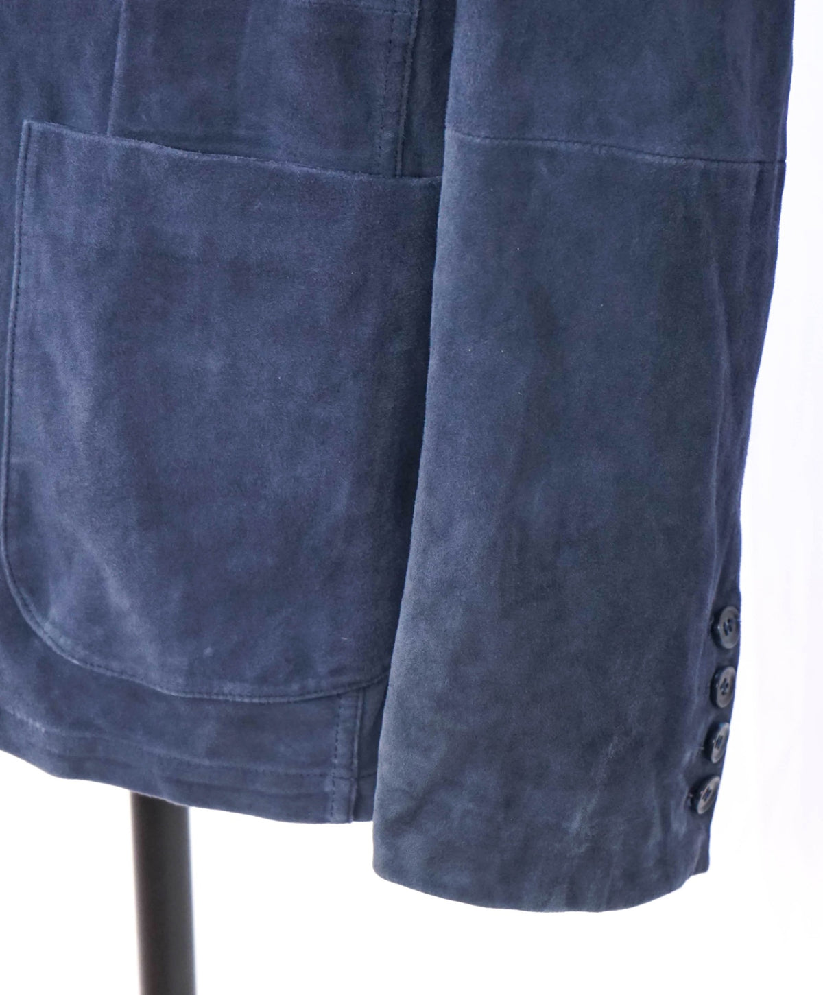 $1,495 SAKS FIFTH AVENUE - Navy Blue GOAT SUEDE Blazer - 46R
