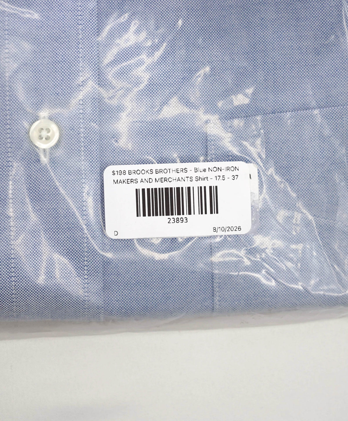 $198 BROOKS BROTHERS - Blue NON-IRON MAKERS & MERCHANTS Shirt - 17.5 - 37