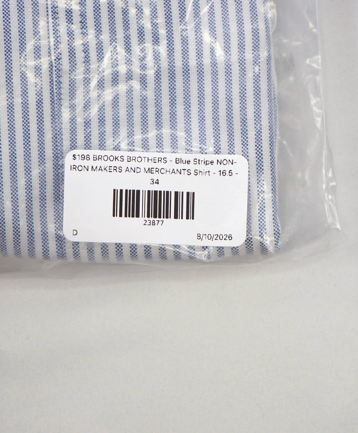 $198 BROOKS BROTHERS - Blue Stripe NON-IRON MAKERS & MERCHANTS Shirt - 16.5 - 34