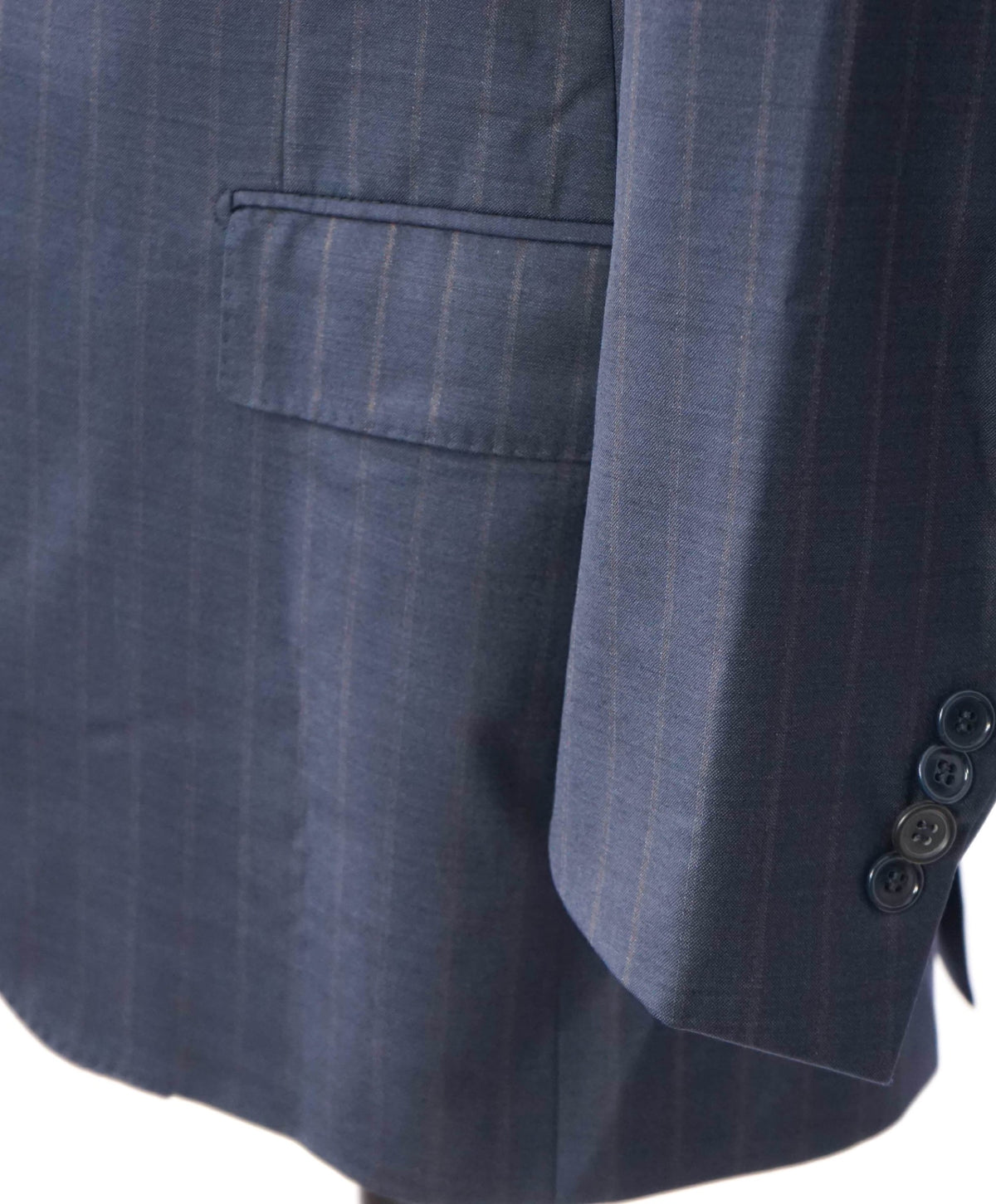 $3,250 ZEGNA - Navy Stripe "TROFEO 600" Wool/Silk Blazer - 42R
