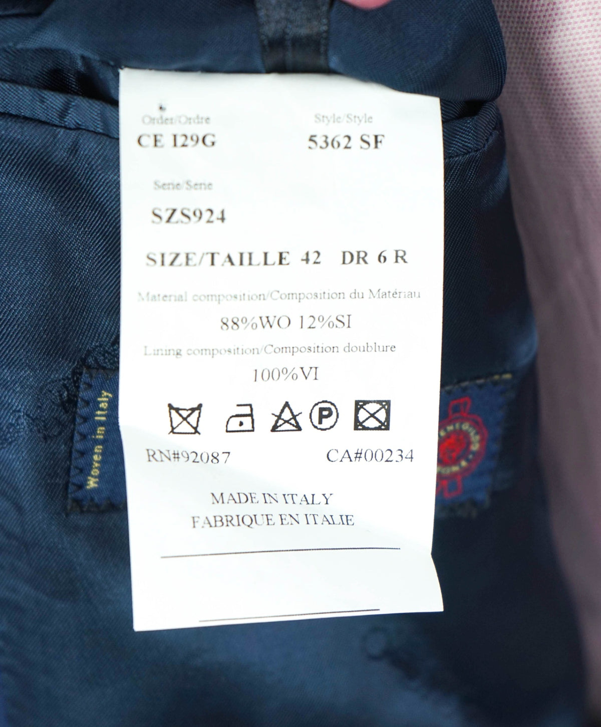 $995 ZEGNA - For SFA - Navy Blue Wool/Silk Blazer - 42R