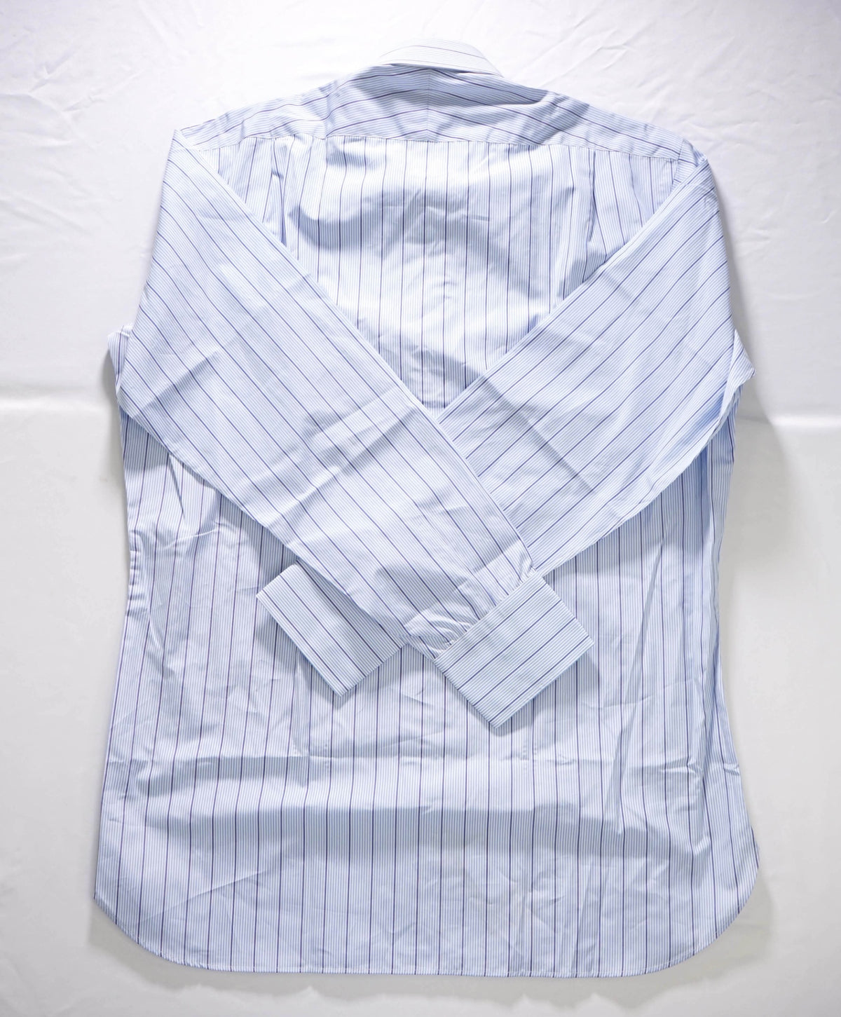 $605 TURNBULL & ASSER Exclusive - Blue Stripe Cotton Shirt - 16.5