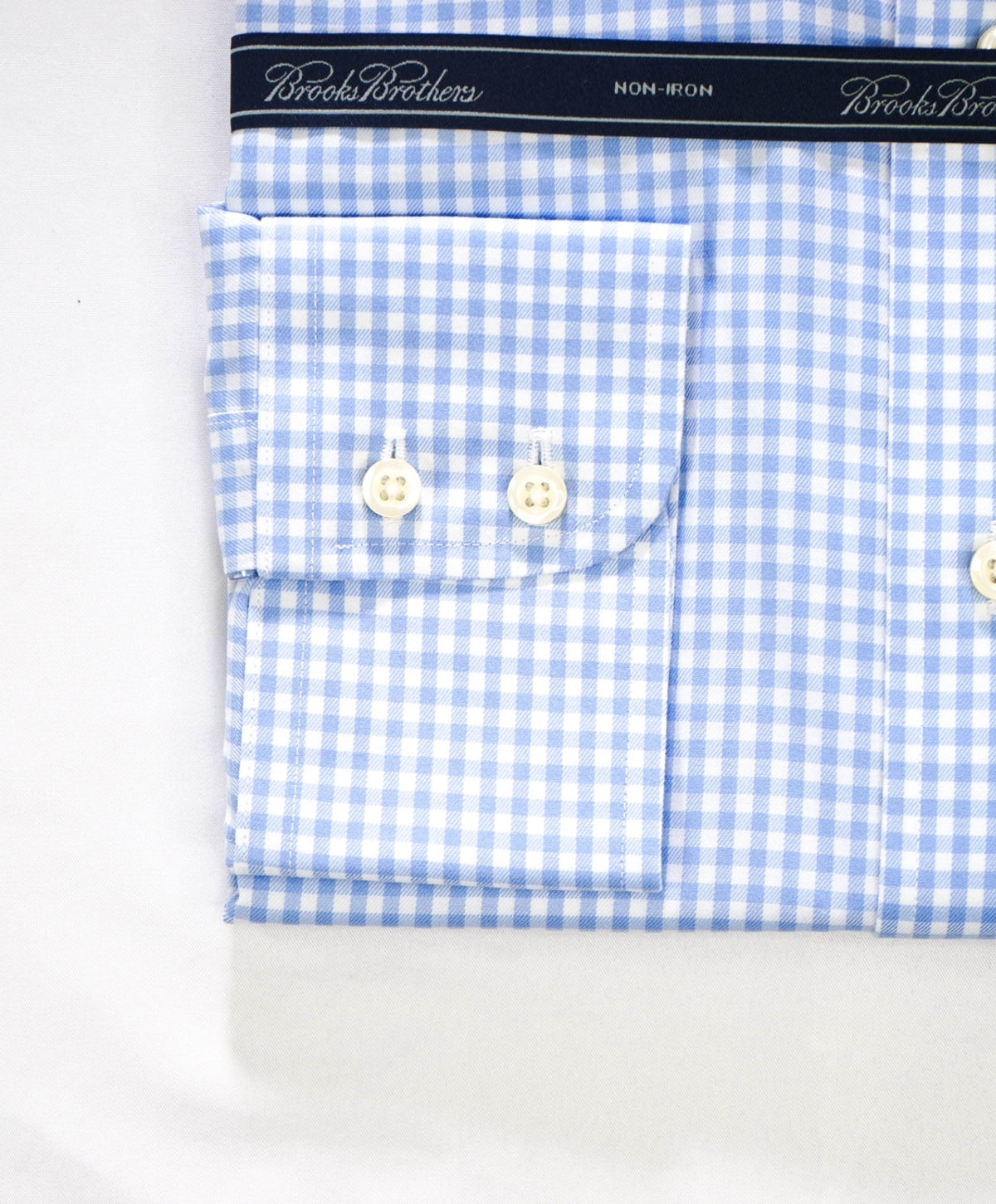 $128 BROOKS BROTHERS - Blue Gingham NON-IRON Shirt - 16.5 - 34