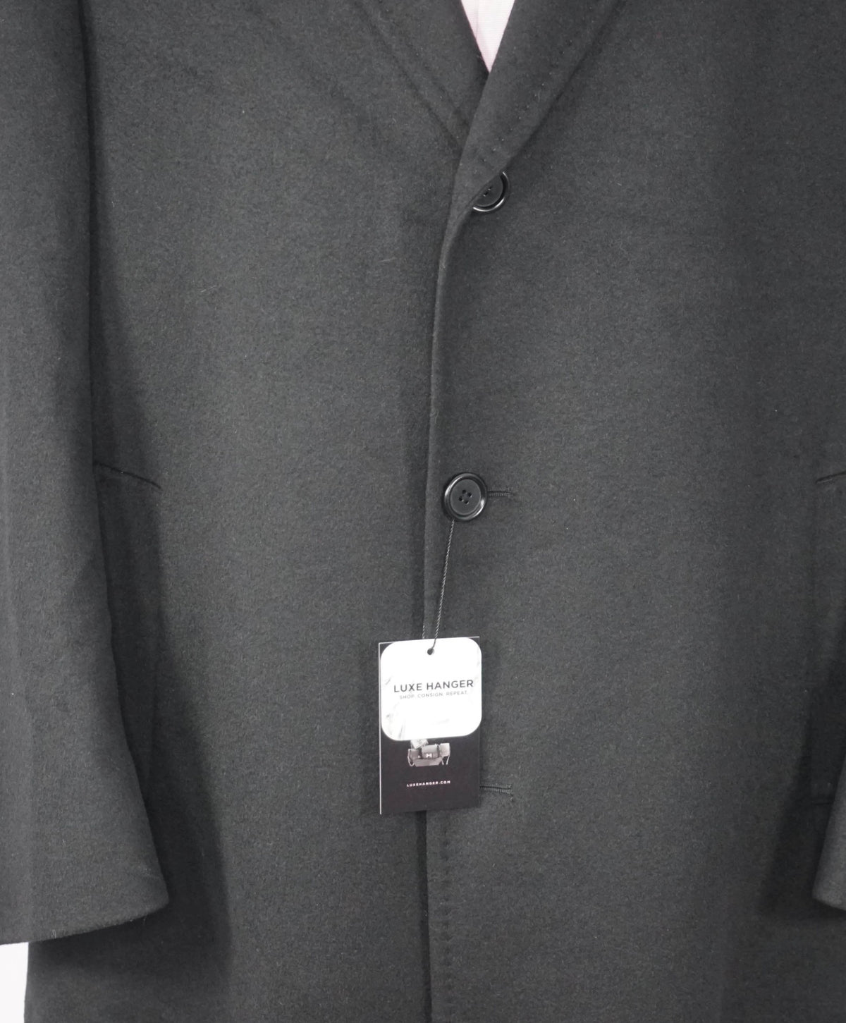 $1,998 SAKS FIFTH AVENUE - Black 100% Cashmere Topcoat - 46R