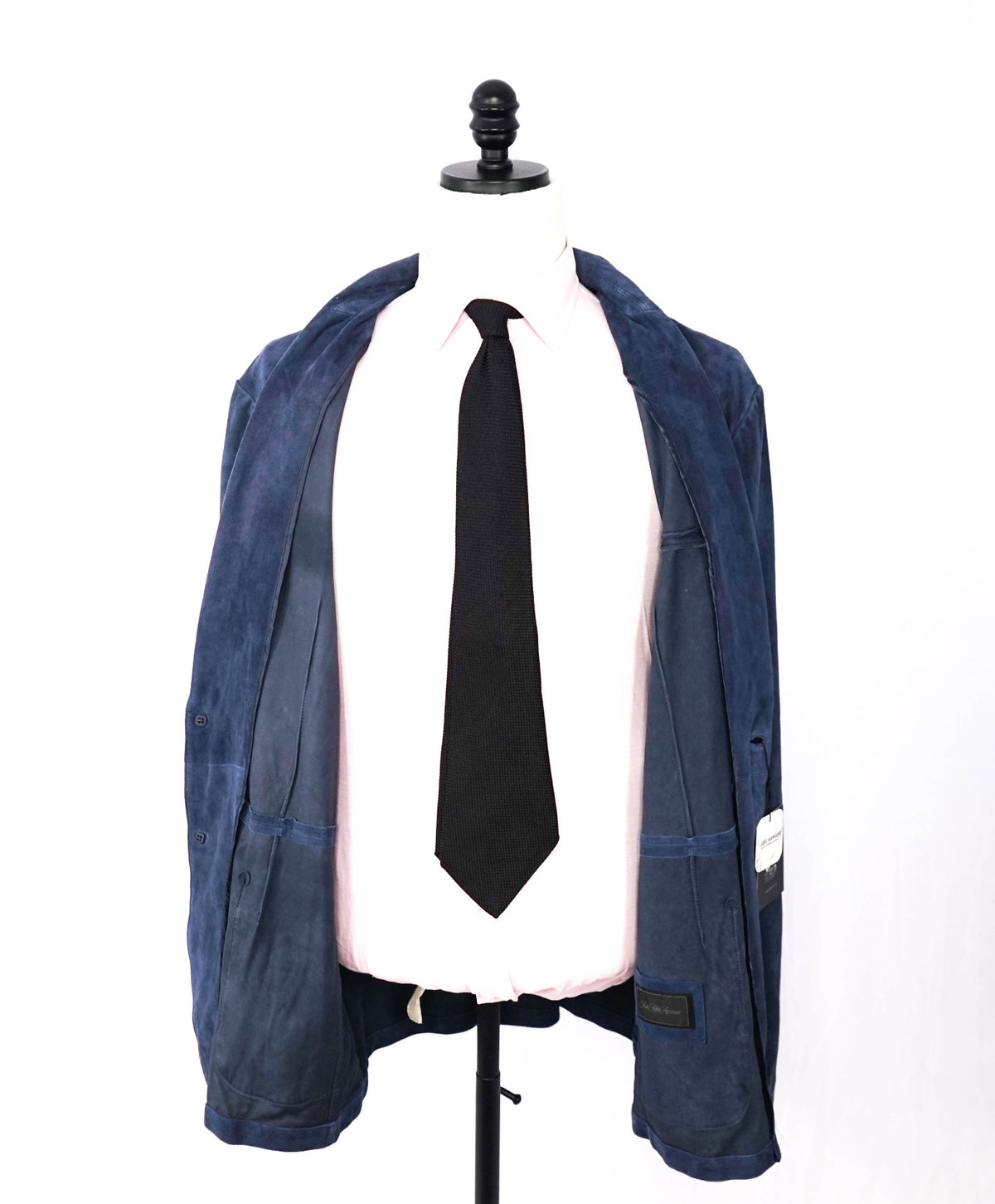$1,495 SAKS FIFTH AVENUE - Navy Blue GOAT SUEDE Blazer - 46R