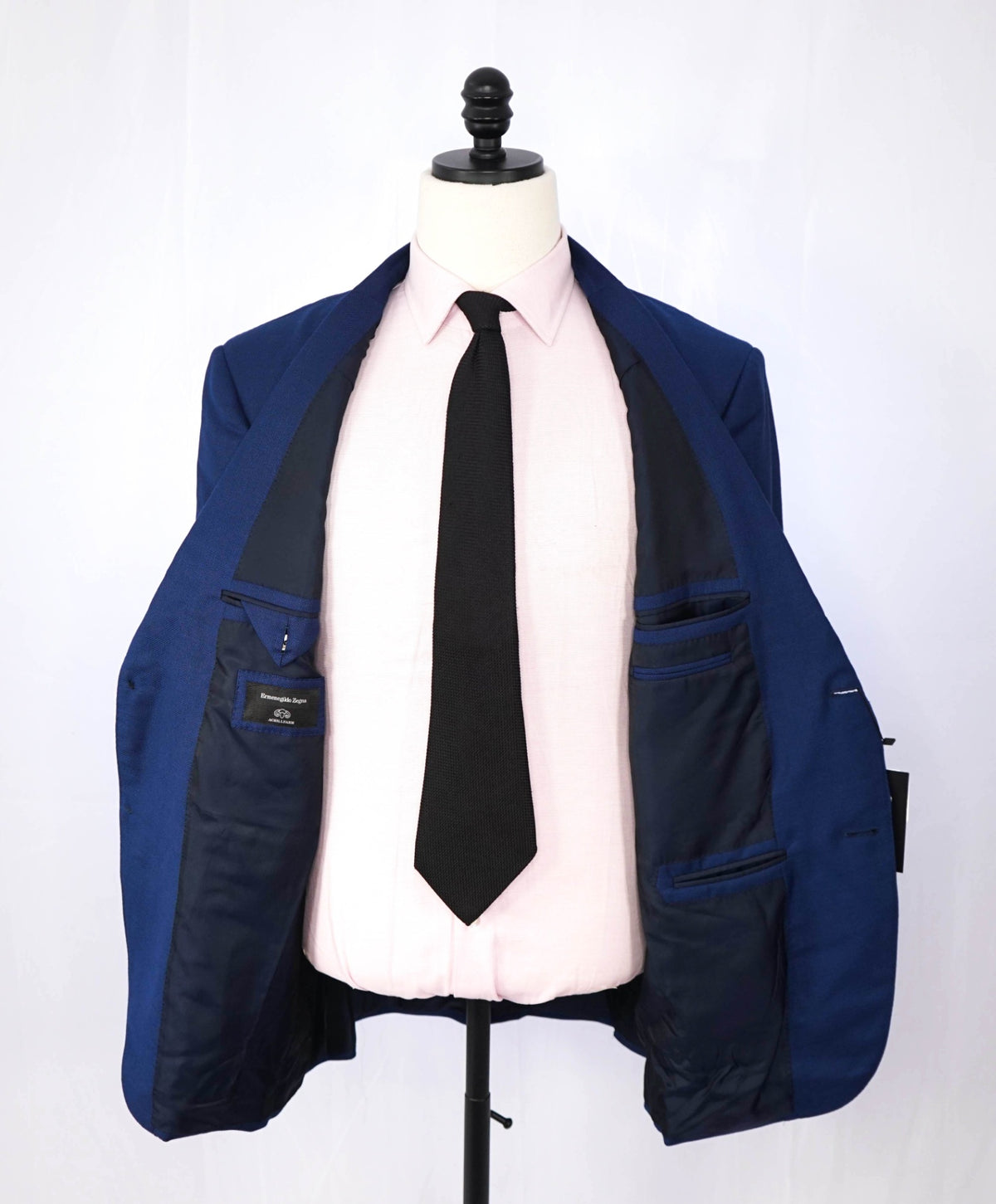 $3,295 ZEGNA - Blue Birdseye Wool/Silk "ACHILLFARM" Blazer - 46R