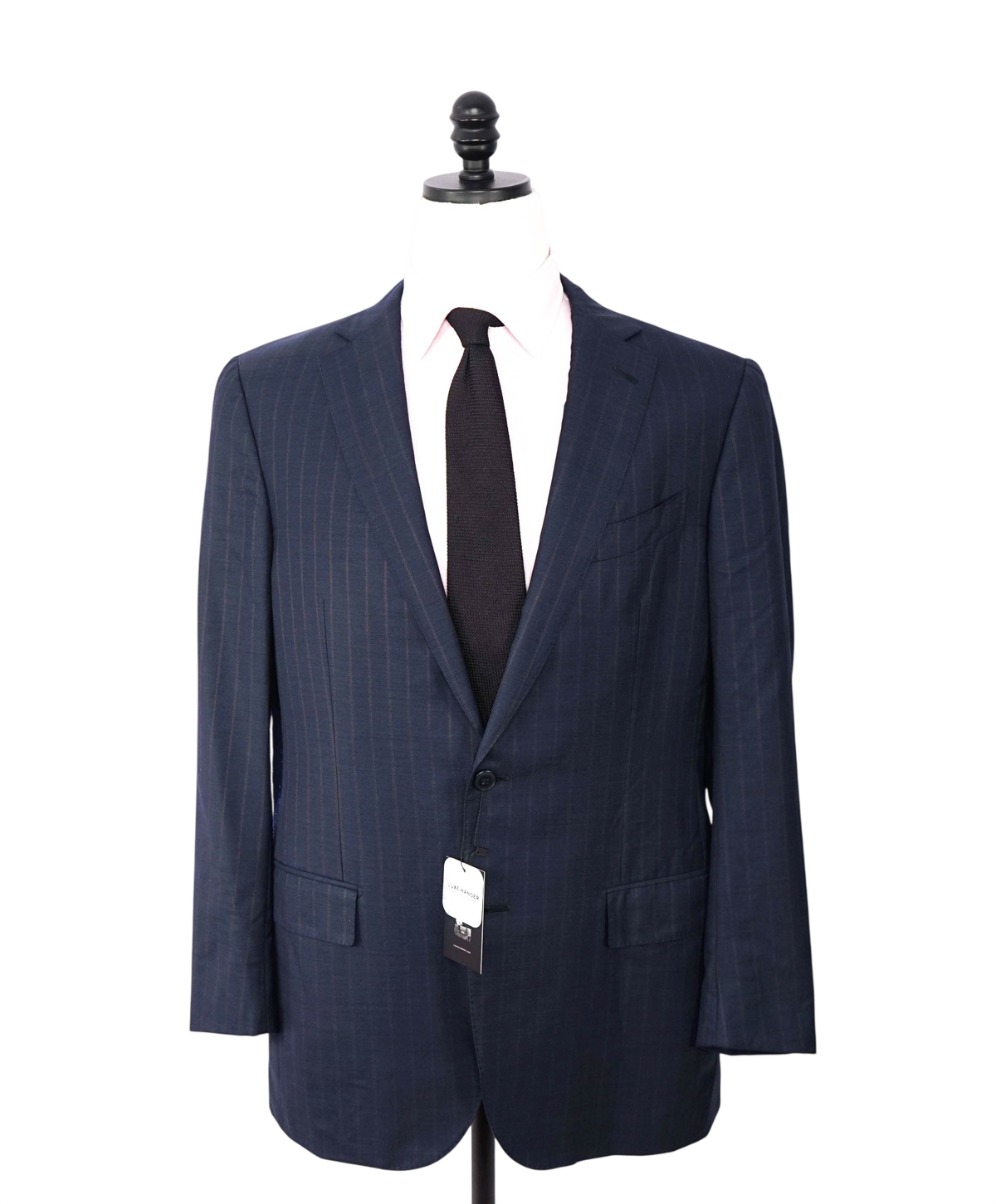 $3,250 ZEGNA - Navy Stripe "TROFEO 600" Wool/Silk Blazer - 42R