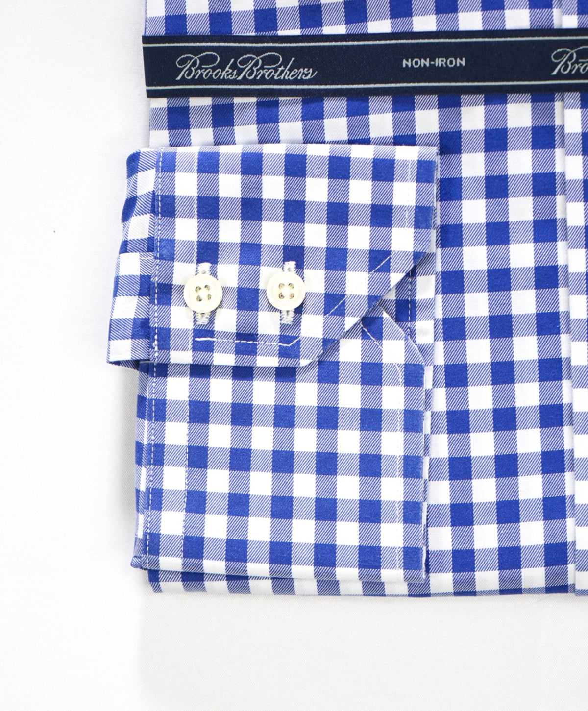 $128 BROOKS BROTHERS - Blue Gingham NON-IRON Shirt - 15.5 - 33