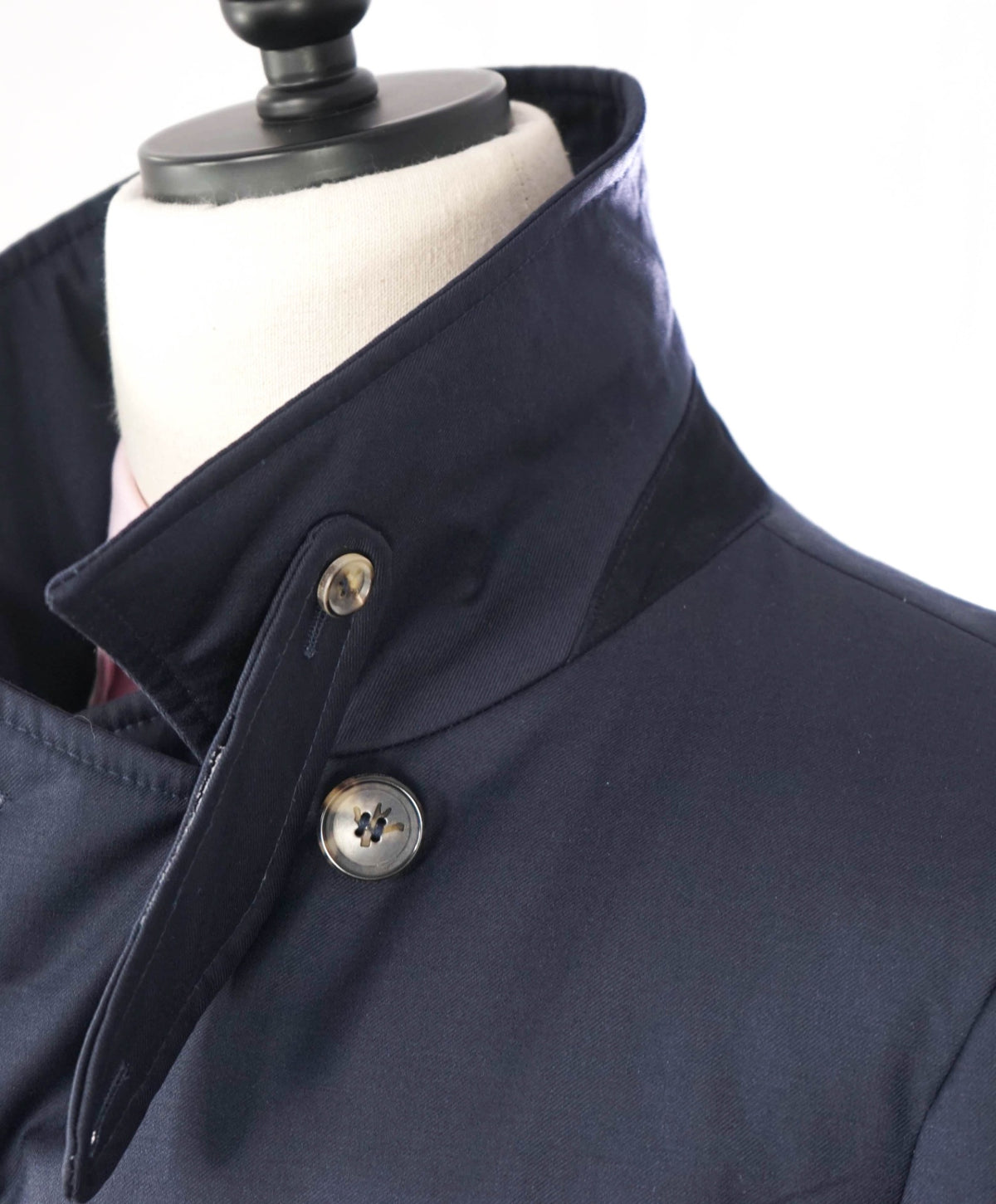 $6,200 ISAIA - Navy Blue Wool Double Breasted Peacoat - 40R
