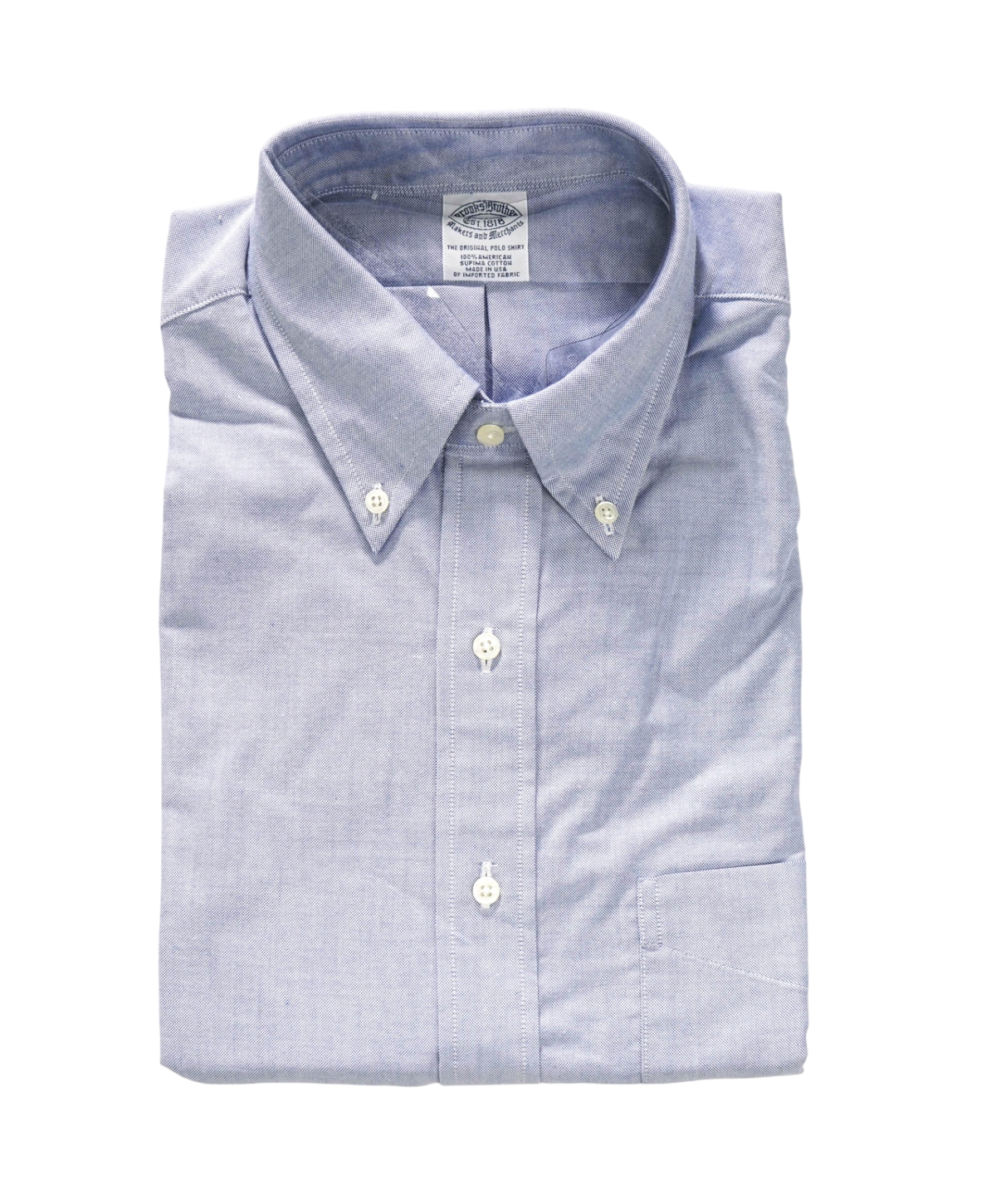 $198 BROOKS BROTHERS - Blue NON-IRON MAKERS & MERCHANTS Shirt - 16 - 34