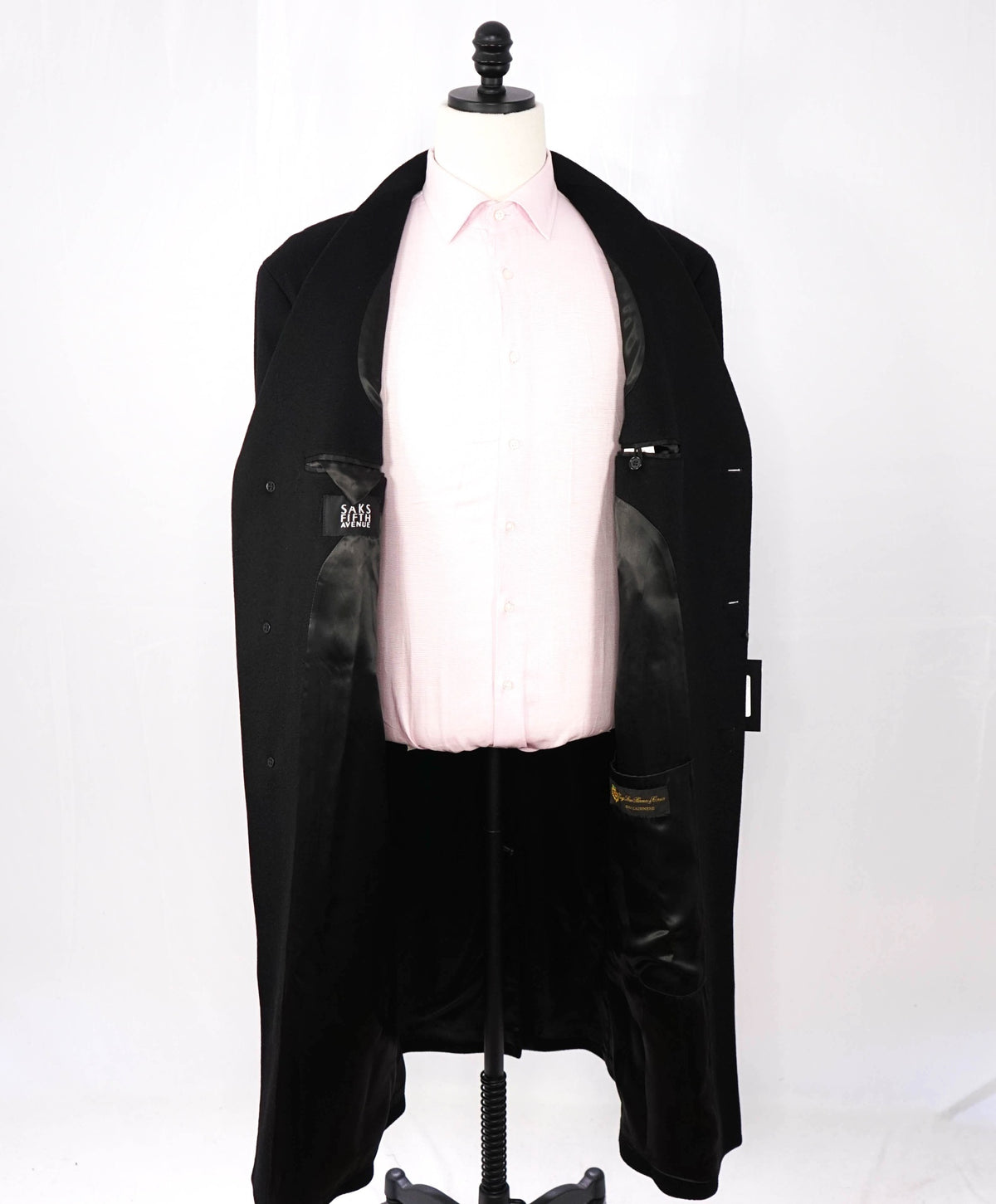 $1,998 LORO PIANA - SFA - Black 100% Pure Cashmere Topcoat - 42R