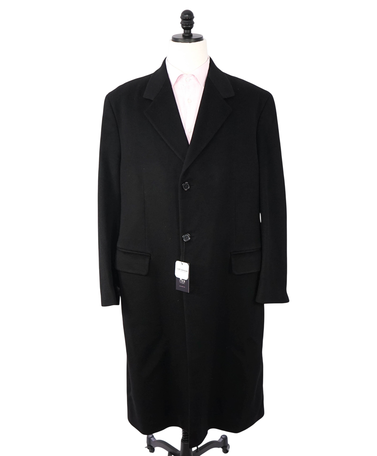 $1,998 LORO PIANA - SFA - Black 100% Pure Cashmere Topcoat - 42R