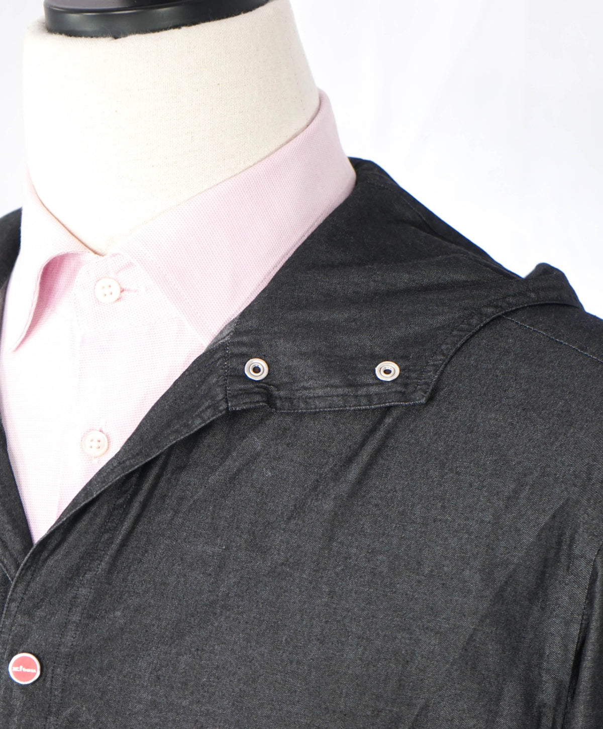 $1,295 KITON - Gray Cotton Overshirt With Hood - (Large)