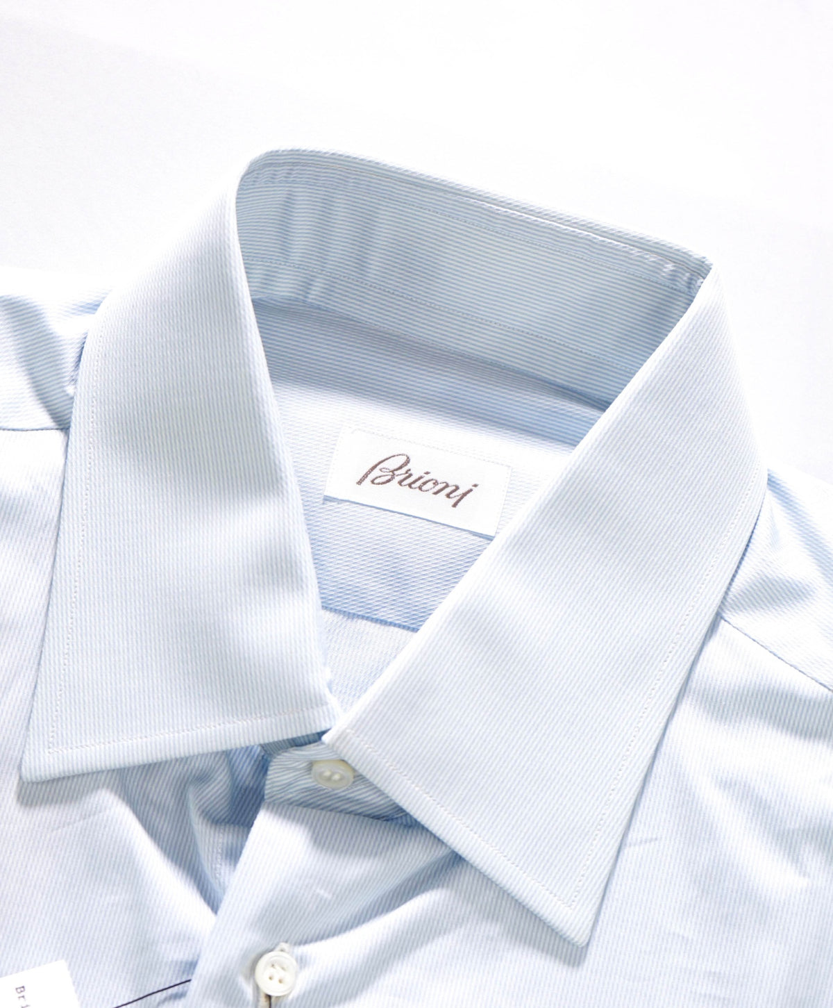 $795 BRIONI - Blue Micro Stripe Shirt - 16.5 - 42