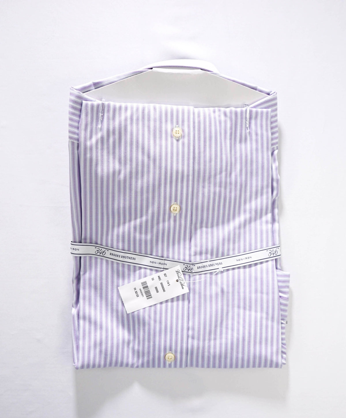 $128 BROOKS BROTHERS - Purple/Blue Stripe NON-IRON "364" SLIM FIT Shirt - 15 - 32/33