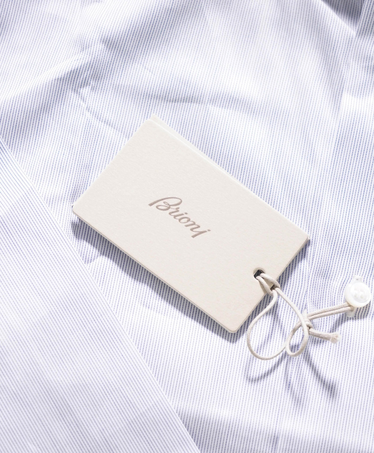 $795 BRIONI - Blue Micro Stripe Shirt - 17.5 - 44
