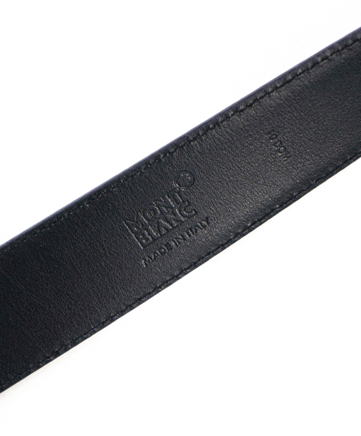 $490 MONT BLANC - Black Leather 35mm Belt - 38W