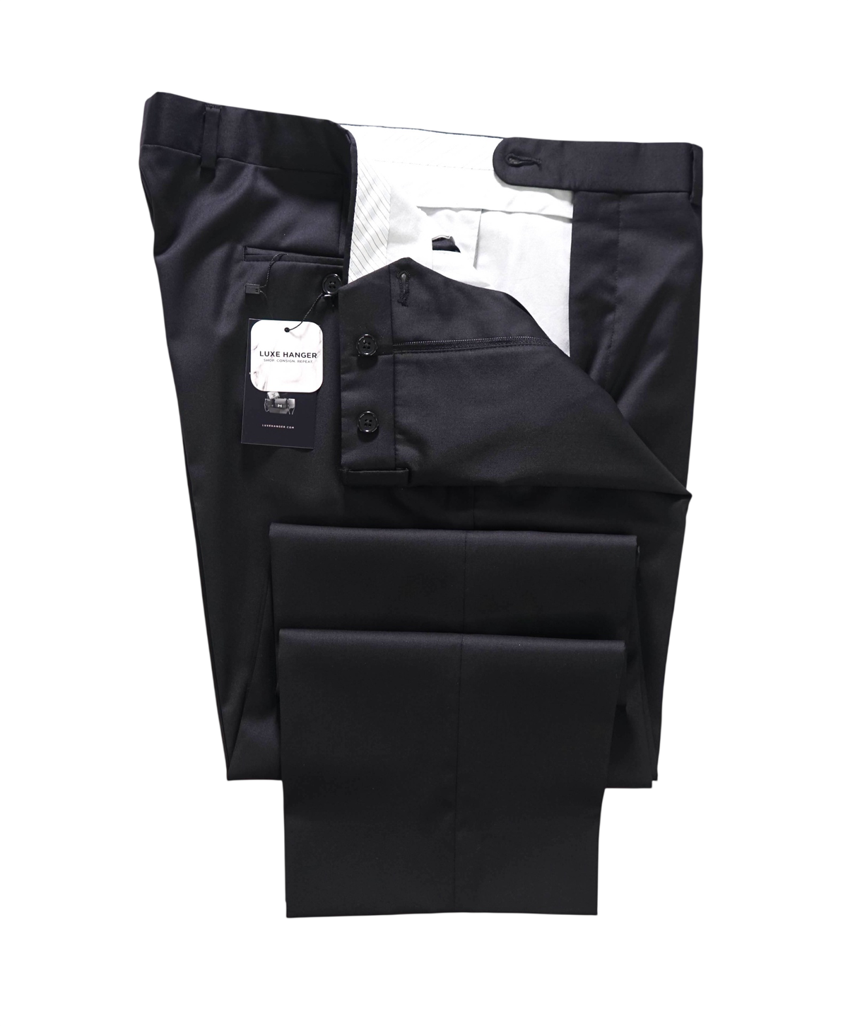 LORO PIANA for Guy Lafrera - Black Super 130's Wool Pants - 40W