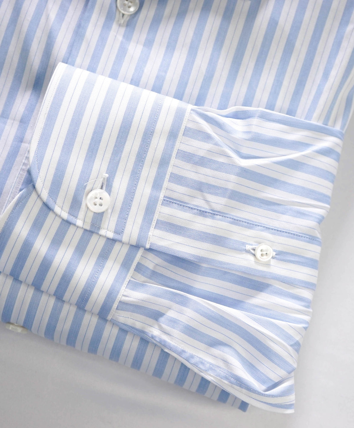 $795 BRIONI - Blue Stripe Shirt - 16.5 - 42
