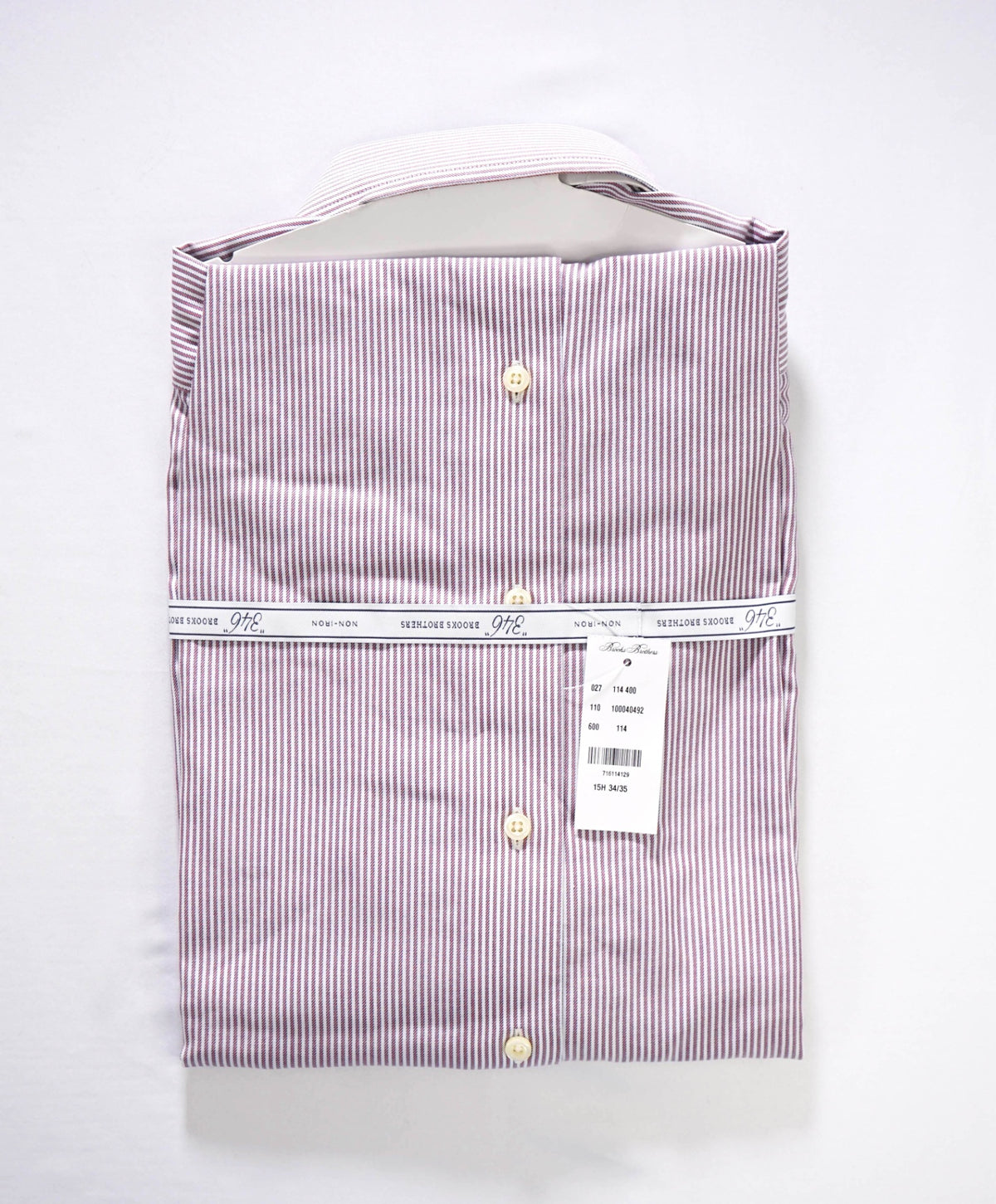 $128 BROOKS BROTHERS - Red/Navy NON-IRON "364" SLIM FIT Shirt - 15.5 - 32/33
