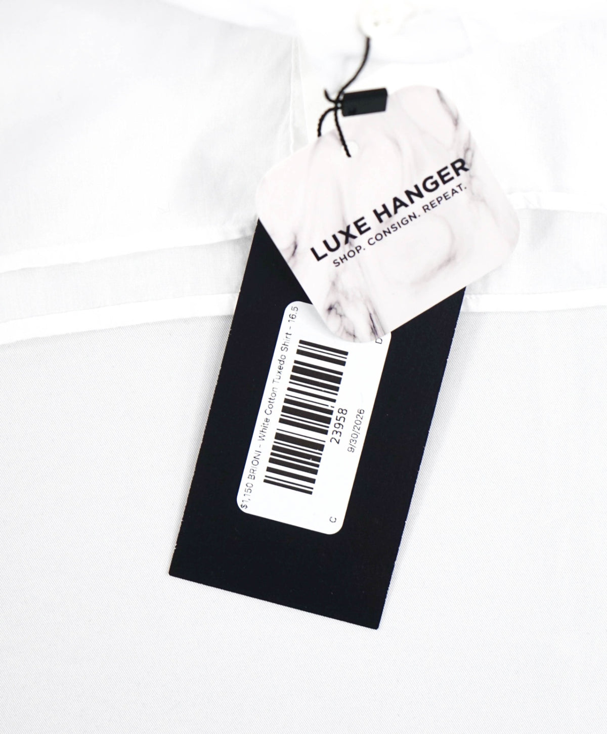 $1,150 BRIONI - White Cotton Pleated Bib French Tuxedo Shirt - 16.5